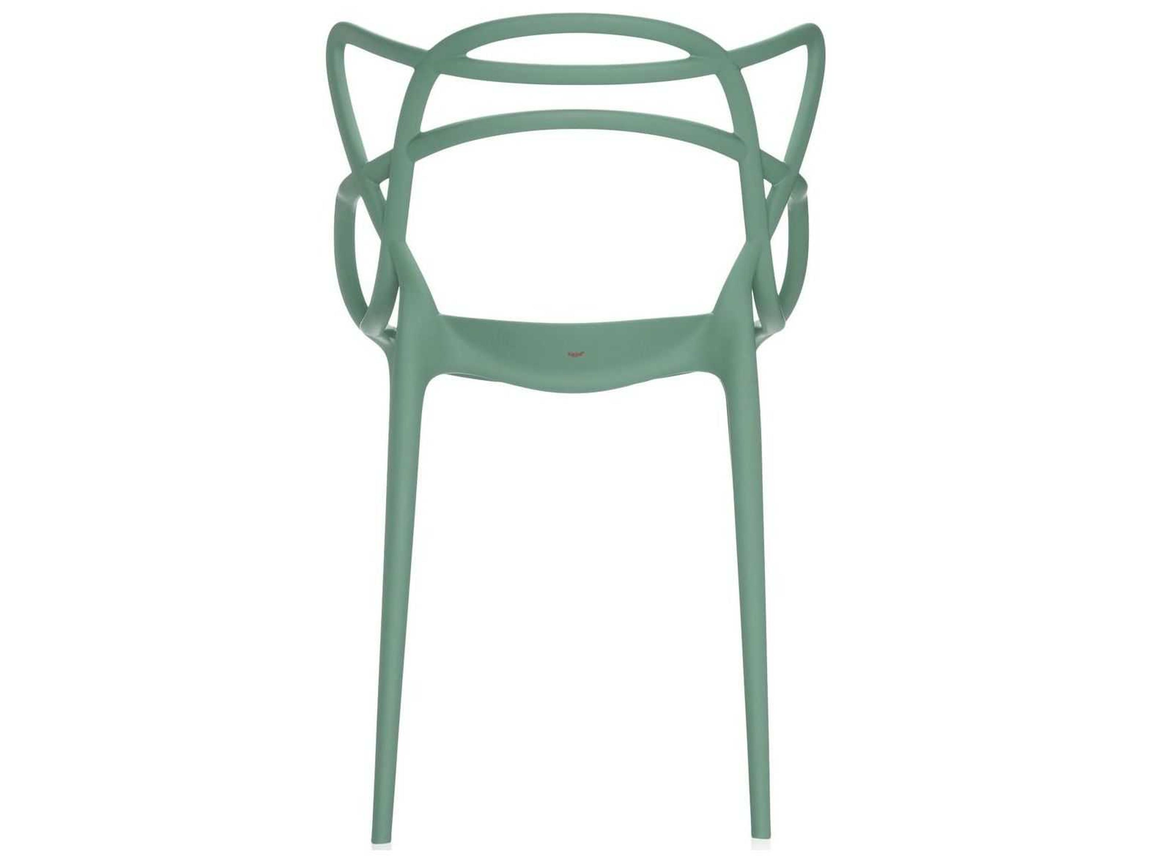 Kartell Outdoor Masters Opaque Sage Green Resin Dining Chair  (Sold in 2)