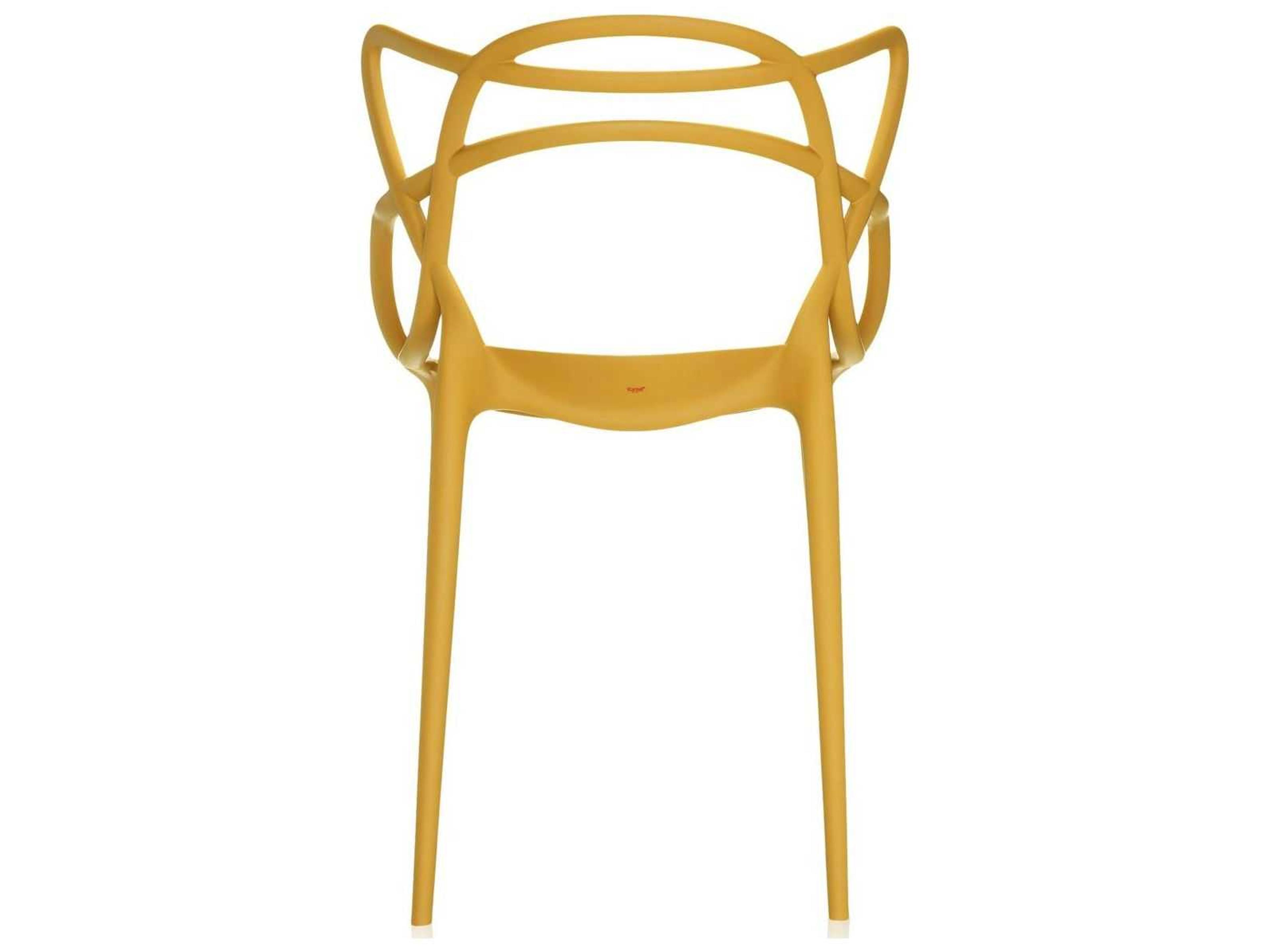 Kartell Outdoor Masters Opaque Mustard Resin Dining Chair  (Sold in 2)