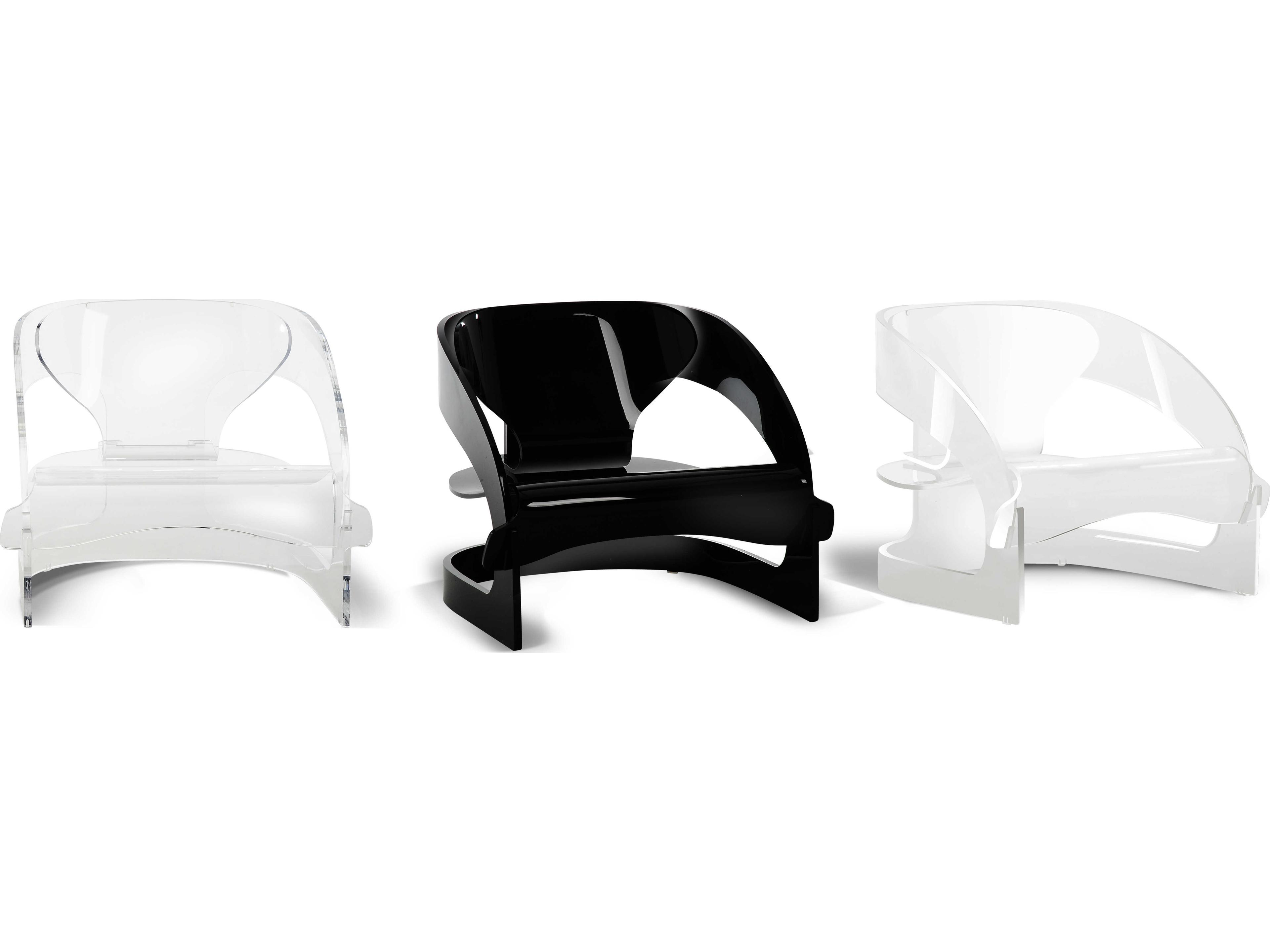 Kartell Outdoor Joe Colombo Opaque Black Resin Low Accent Chair