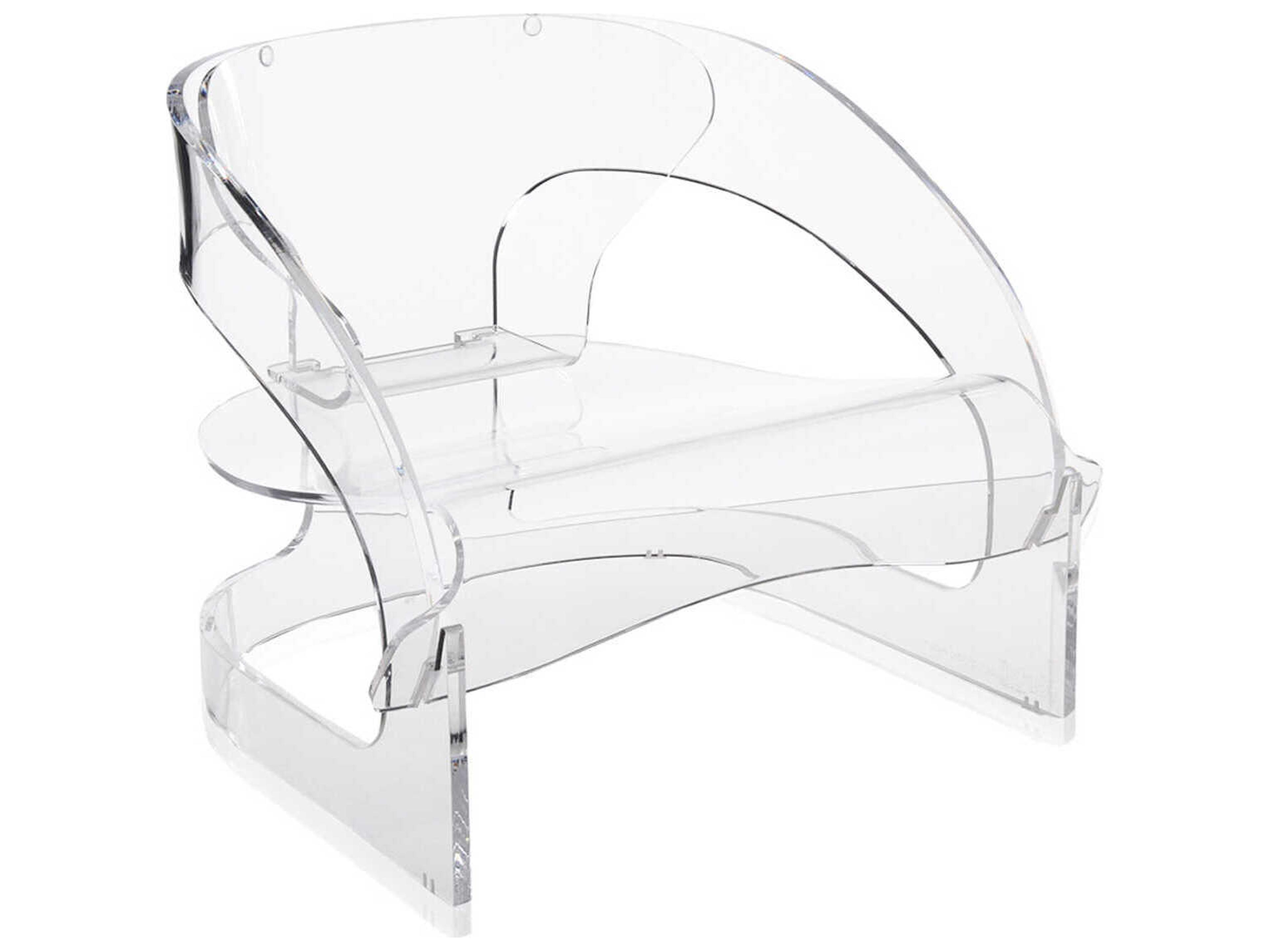 Joe Colombo Transparent Crystal Resin Low Accent Chair