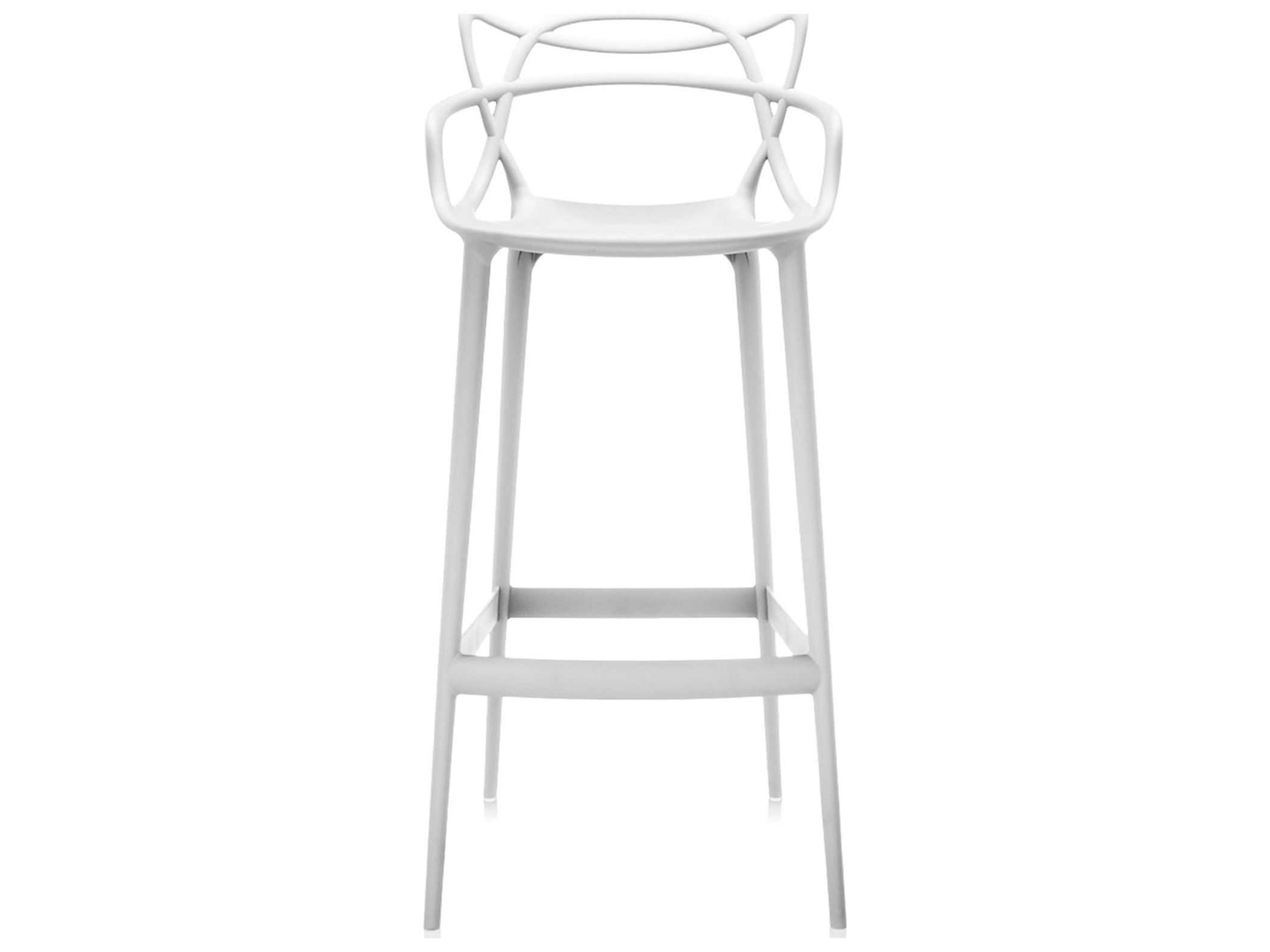 Kartell Outdoor Masters Opaque White Resin Bar Stool