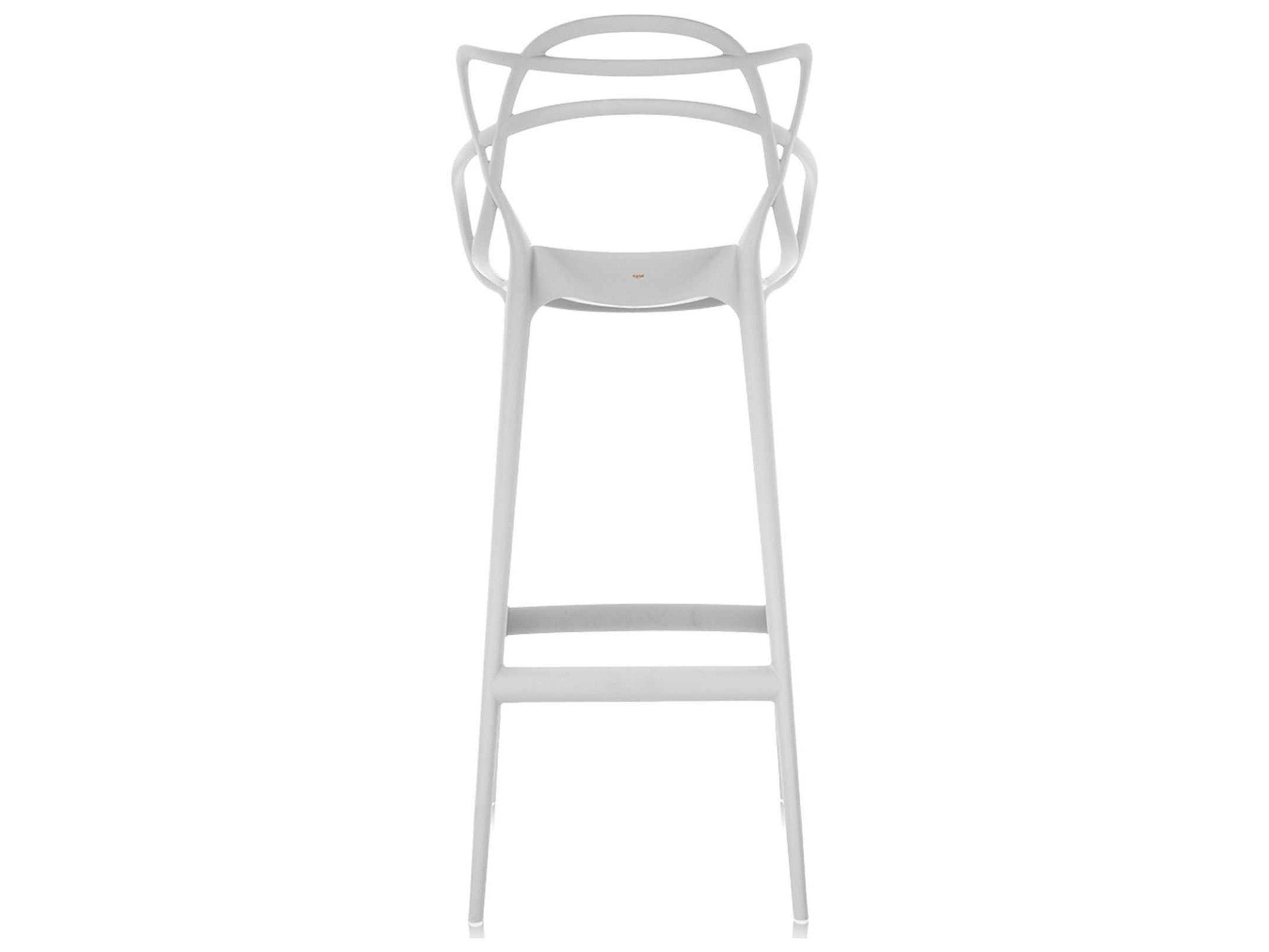Kartell Outdoor Masters Opaque White Resin Bar Stool