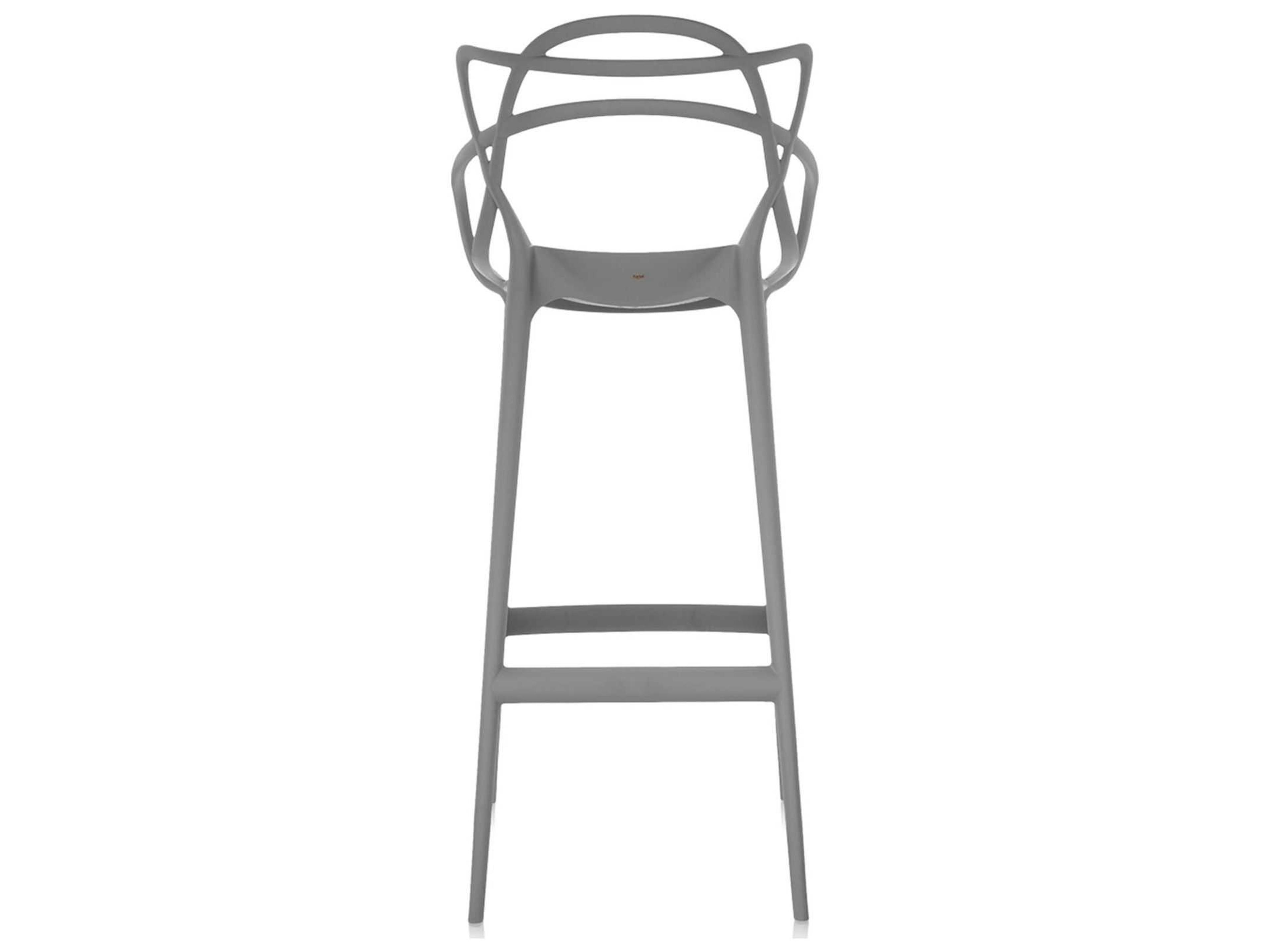 Kartell Outdoor Masters Opaque Grey Resin Bar Stool