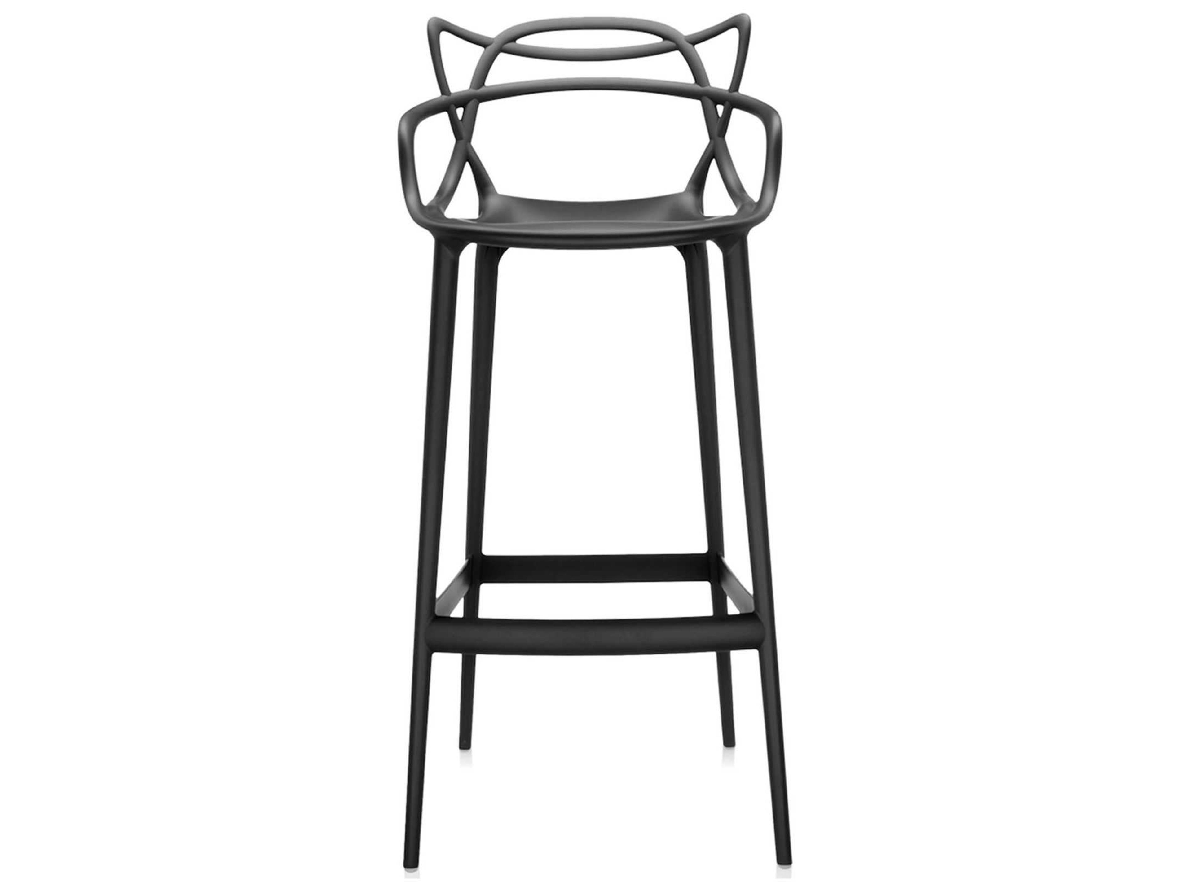 Kartell Outdoor Masters Opaque Black Resin Bar Stool
