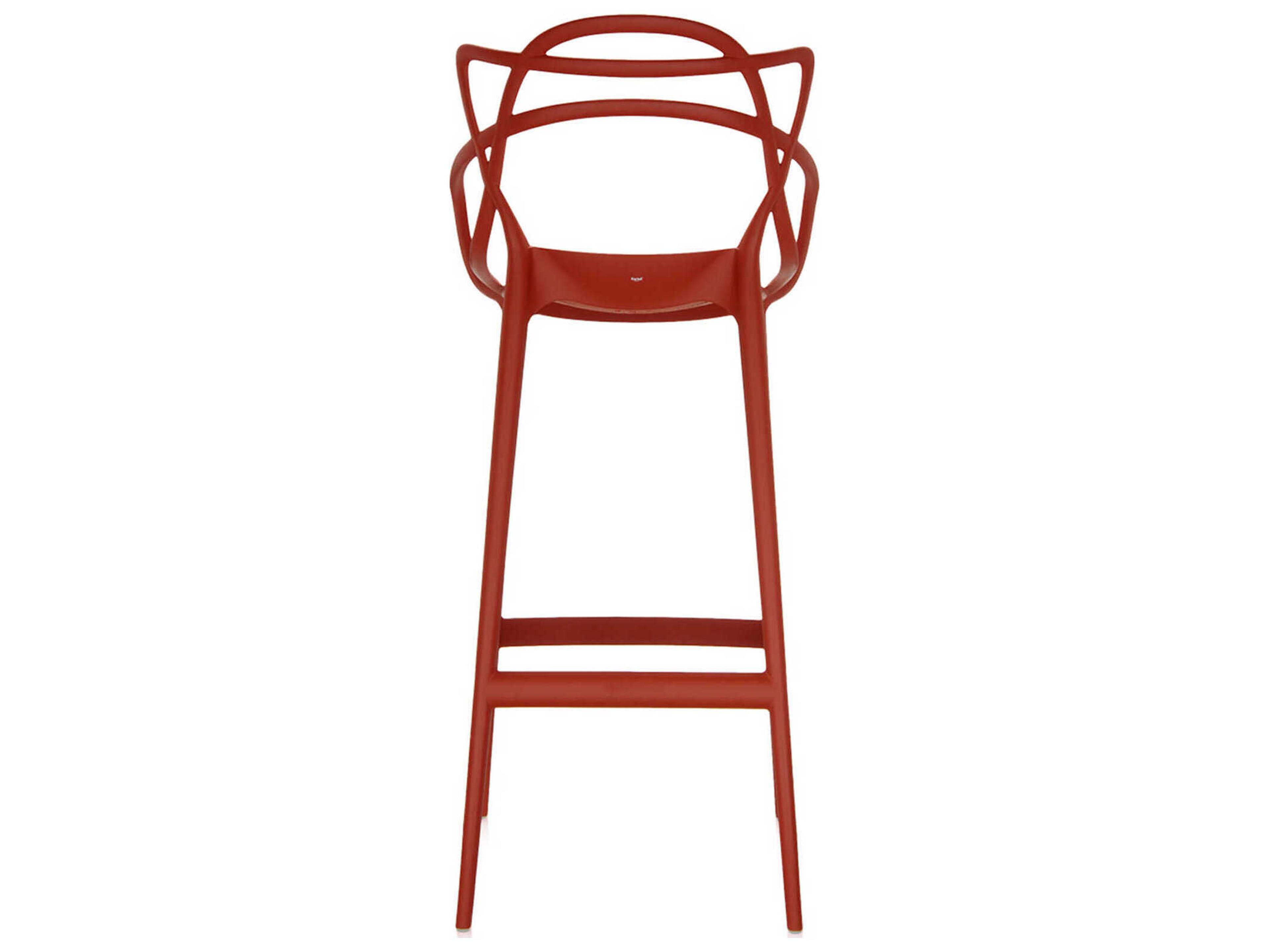 Kartell Outdoor Masters Opaque Rusty Orange Resin Bar Stool