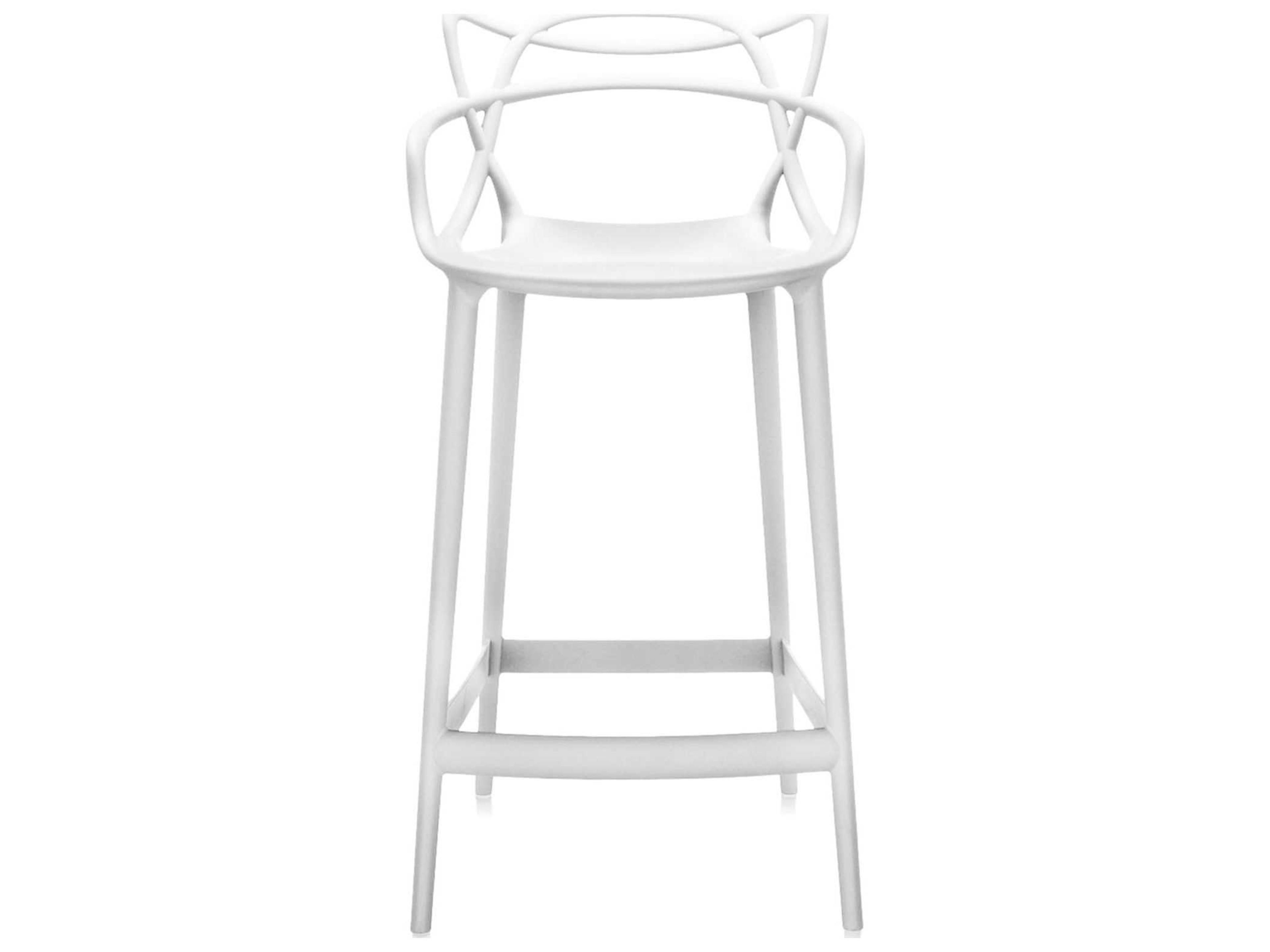 Kartell Outdoor Masters Opaque White Resin Counter Stool