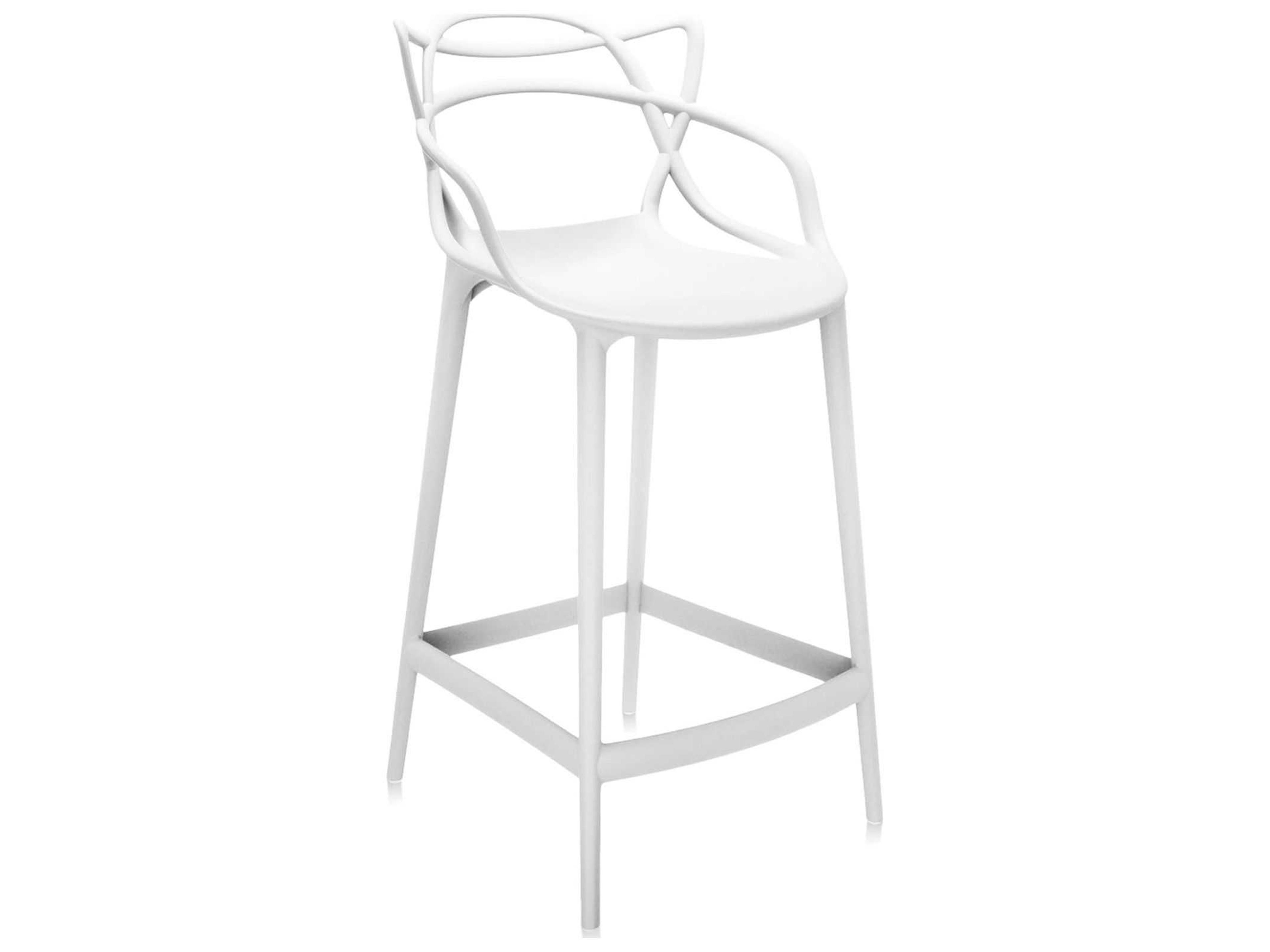 Masters Opaque White Resin Counter Stool