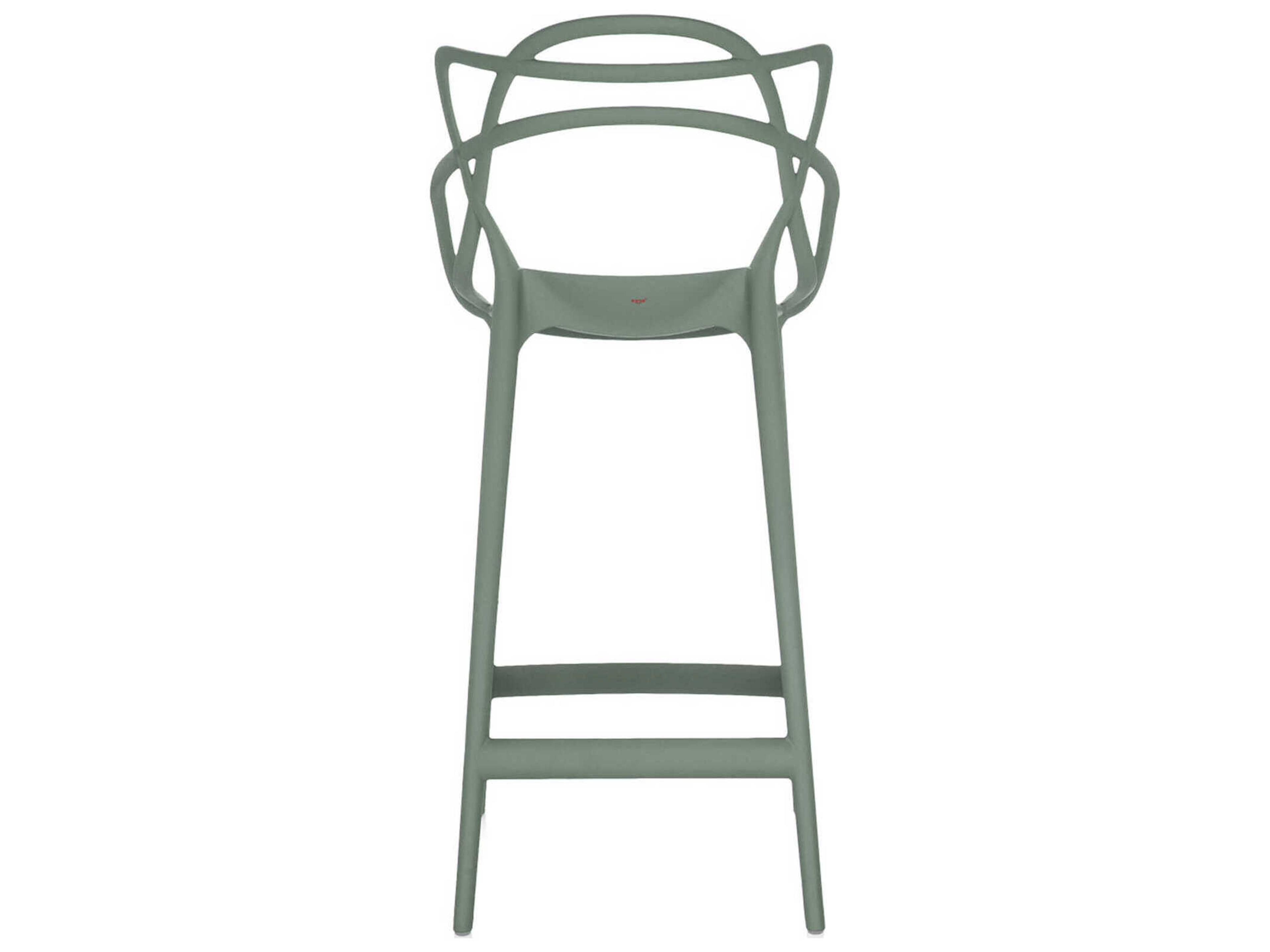 Kartell Outdoor Masters Opaque Sage Green Resin Counter Stool