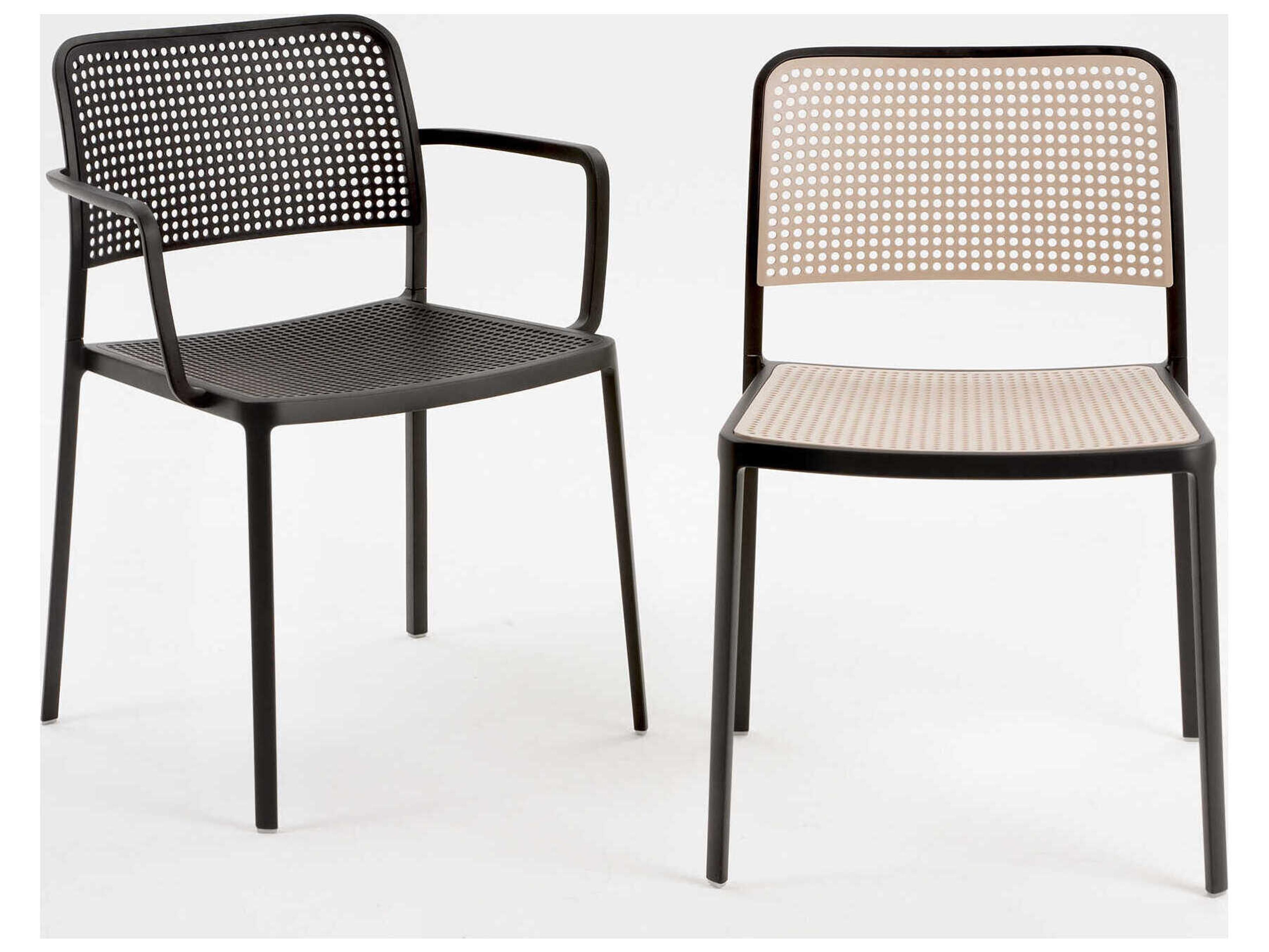 Kartell Outdoor Audrey Black Aluminum Dining Arm Chair  (Sold in 2)