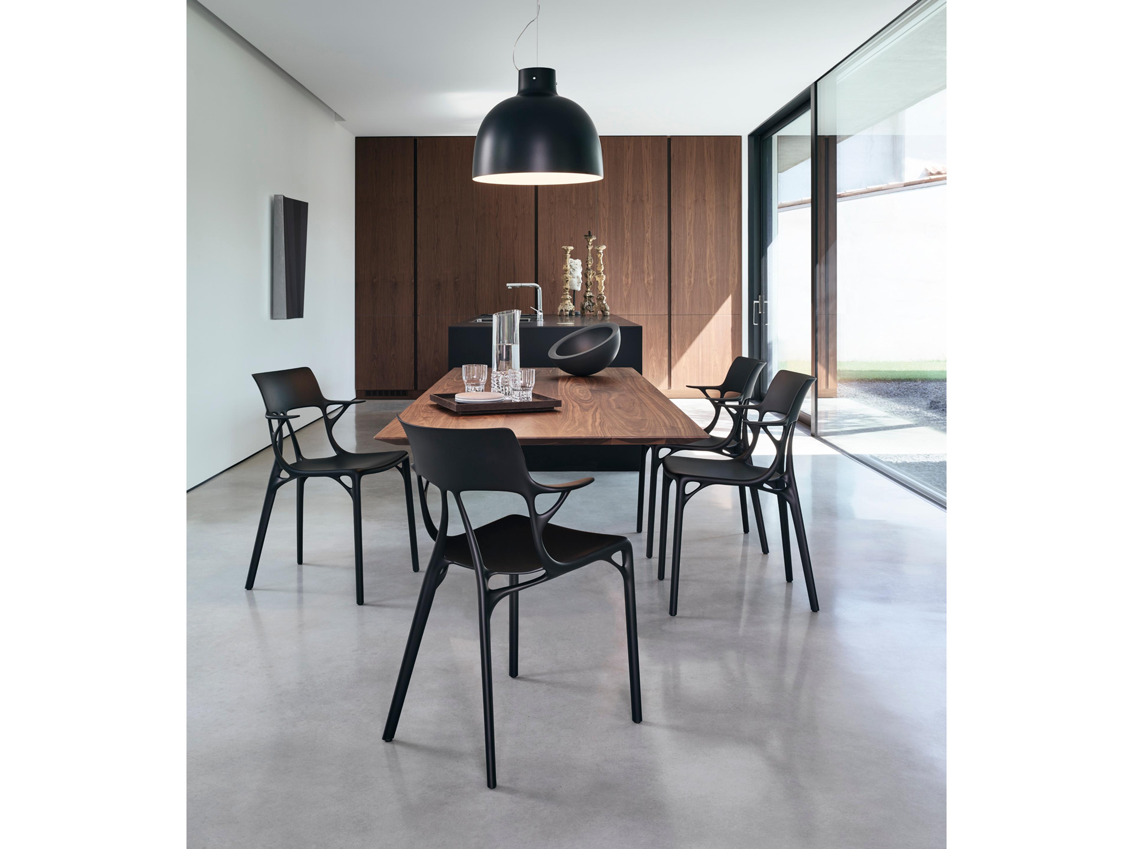 Kartell Outdoor A.I. Black Resin Dining Arm Chair  (Sold in 2)