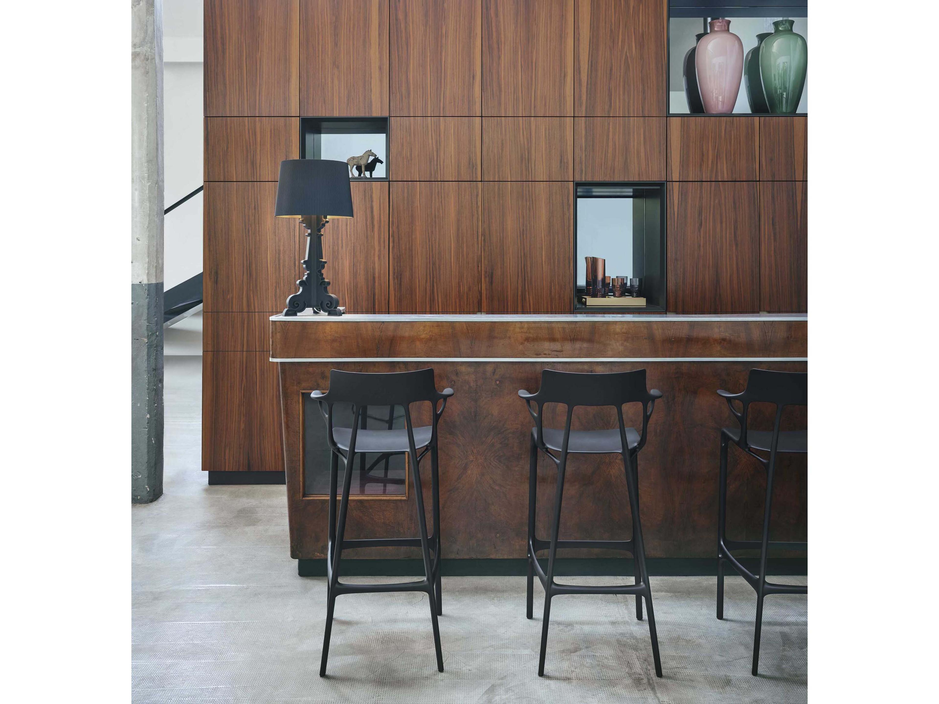 Kartell Outdoor A.I. Recycled Black Bar Stool