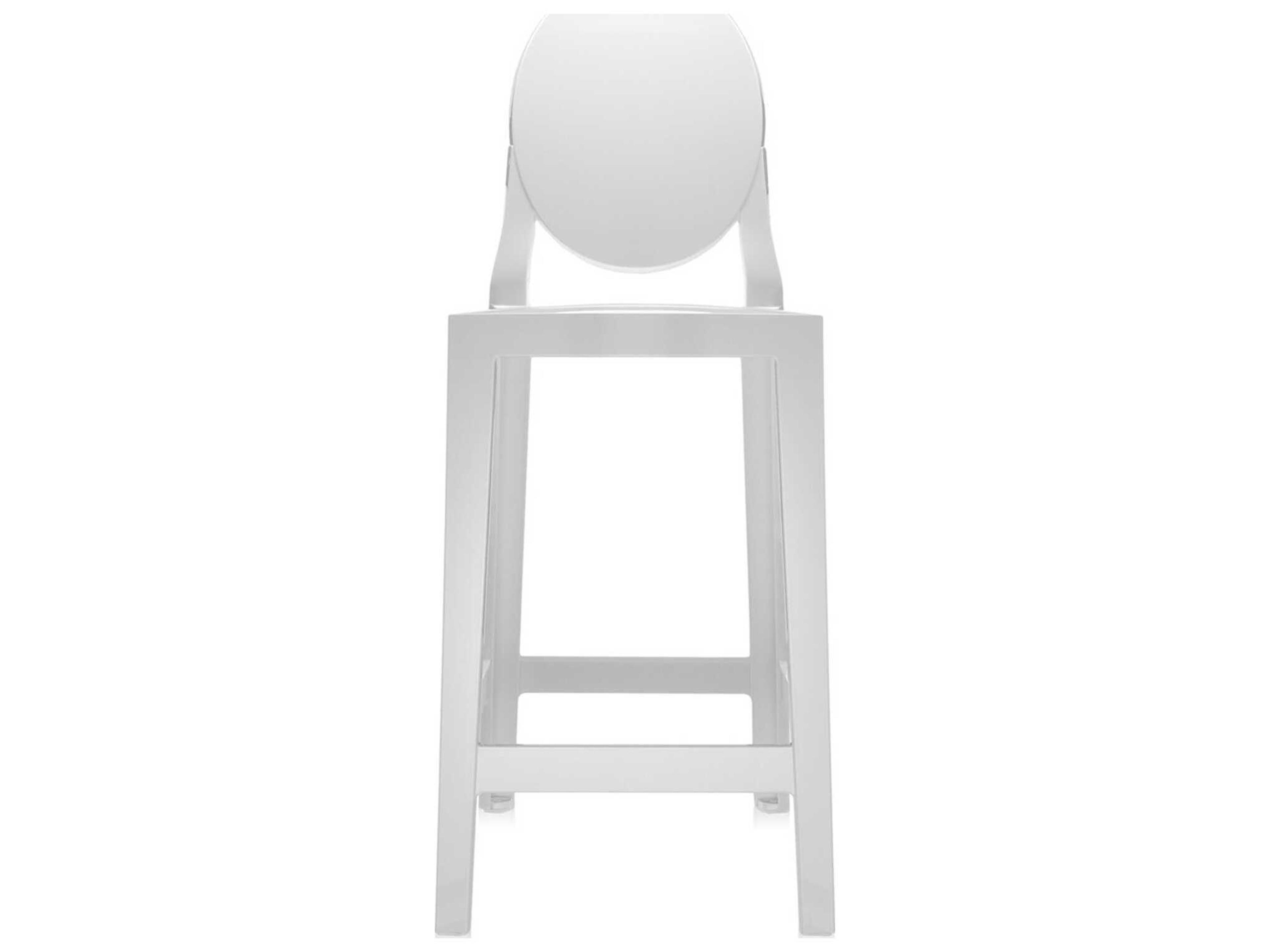 Kartell Outdoor One More Opaque White Resin Counter Stool  (Sold in 2)