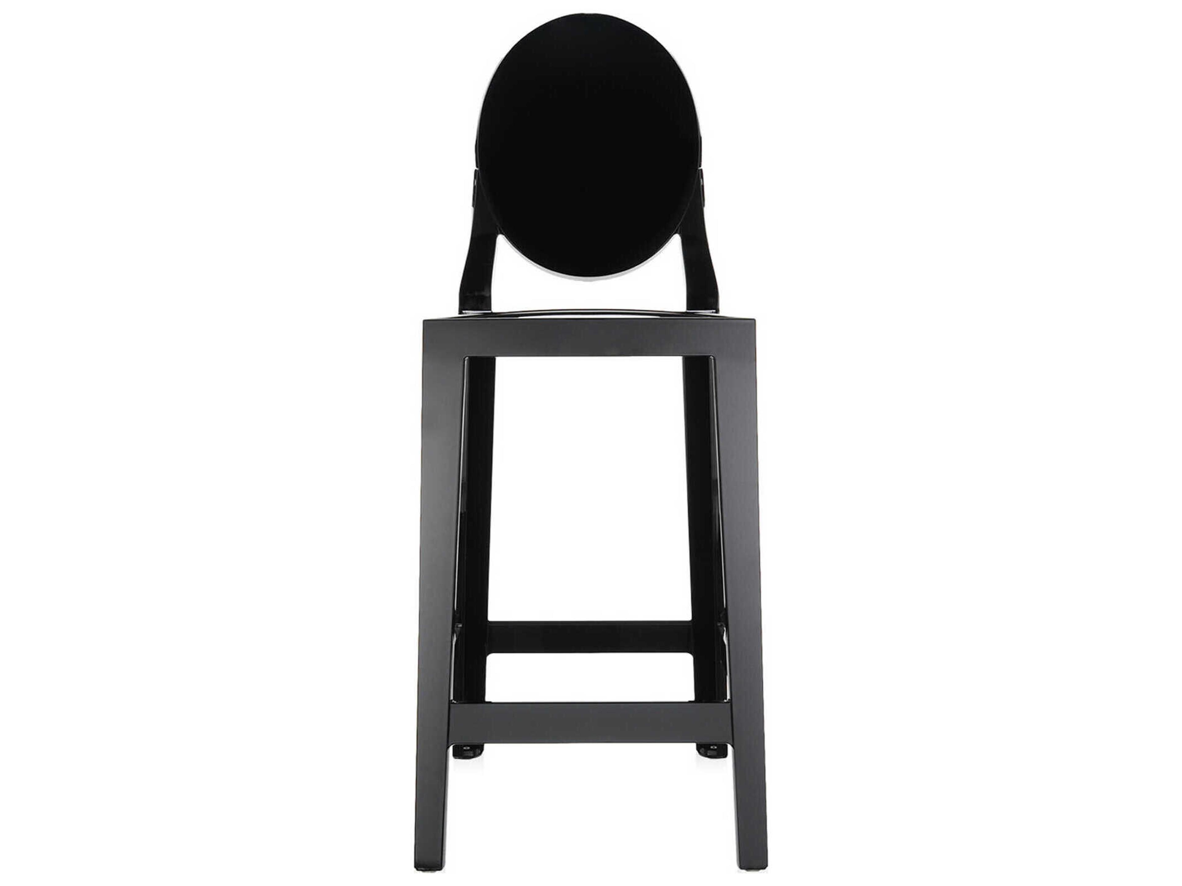 Kartell Outdoor One More Opaque Black Resin Counter Stool  (Sold in 2)