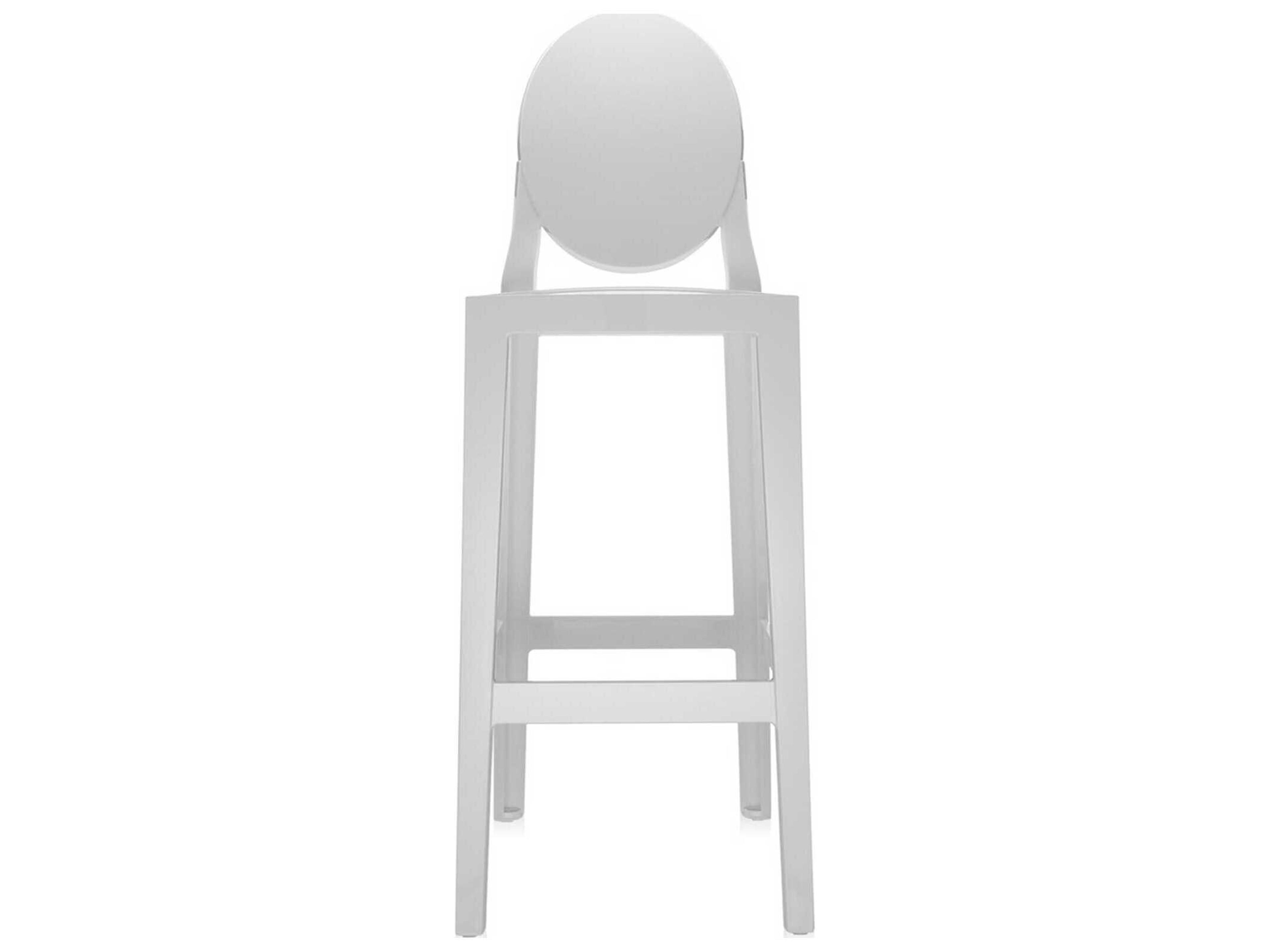 Kartell Outdoor One More Opaque White Resin Bar Stool  (Sold in 2)