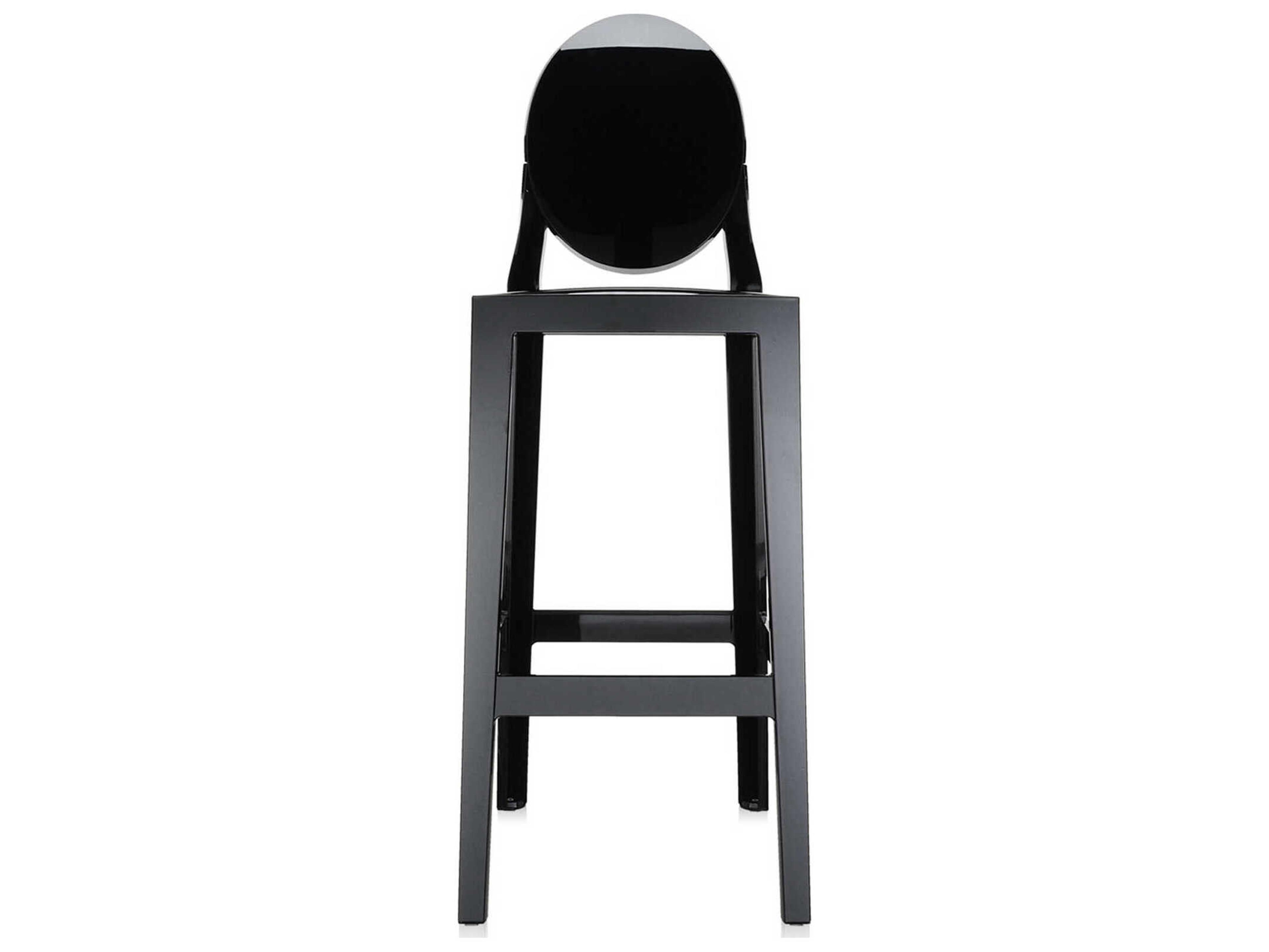 Kartell Outdoor One More Opaque Black Resin Bar Stool  (Sold in 2)