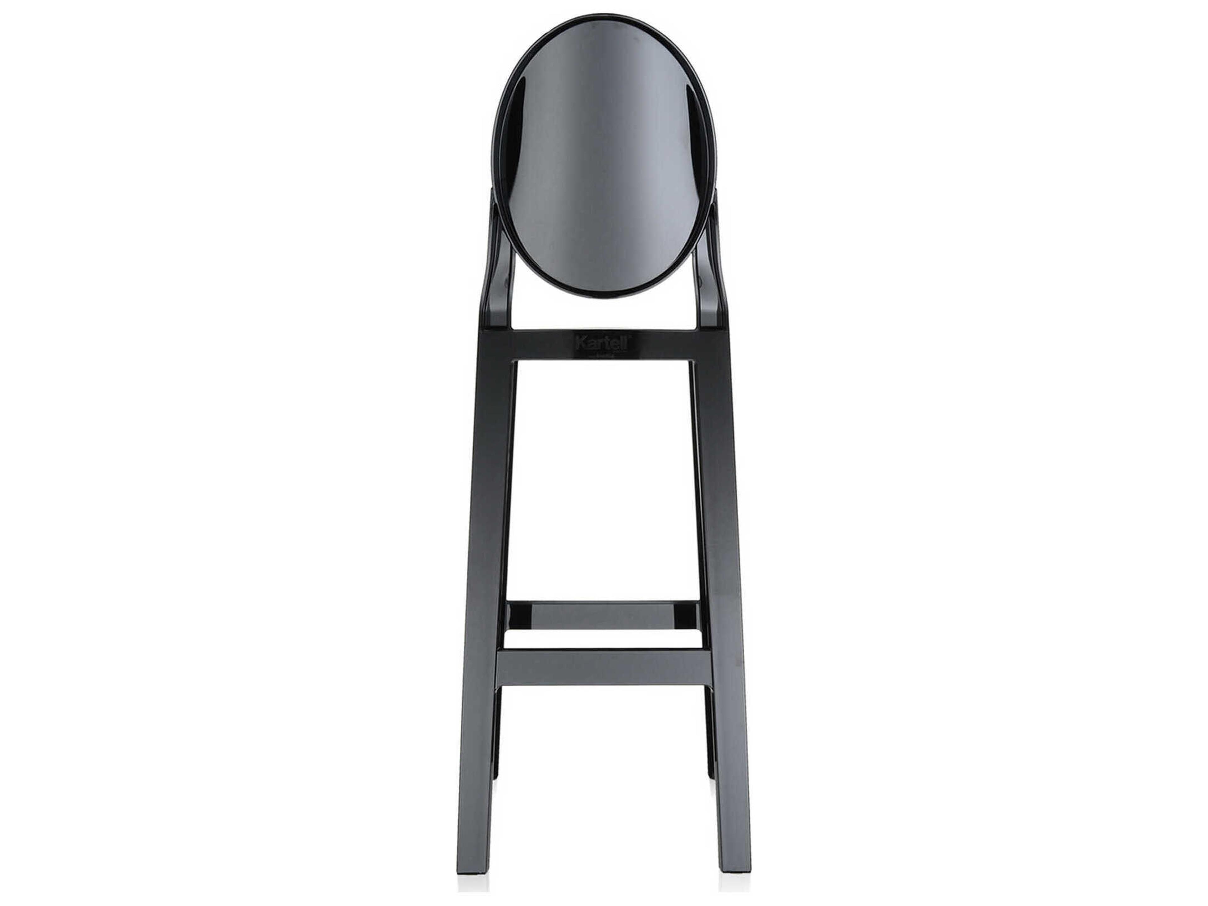 Kartell Outdoor One More Opaque Black Resin Bar Stool  (Sold in 2)