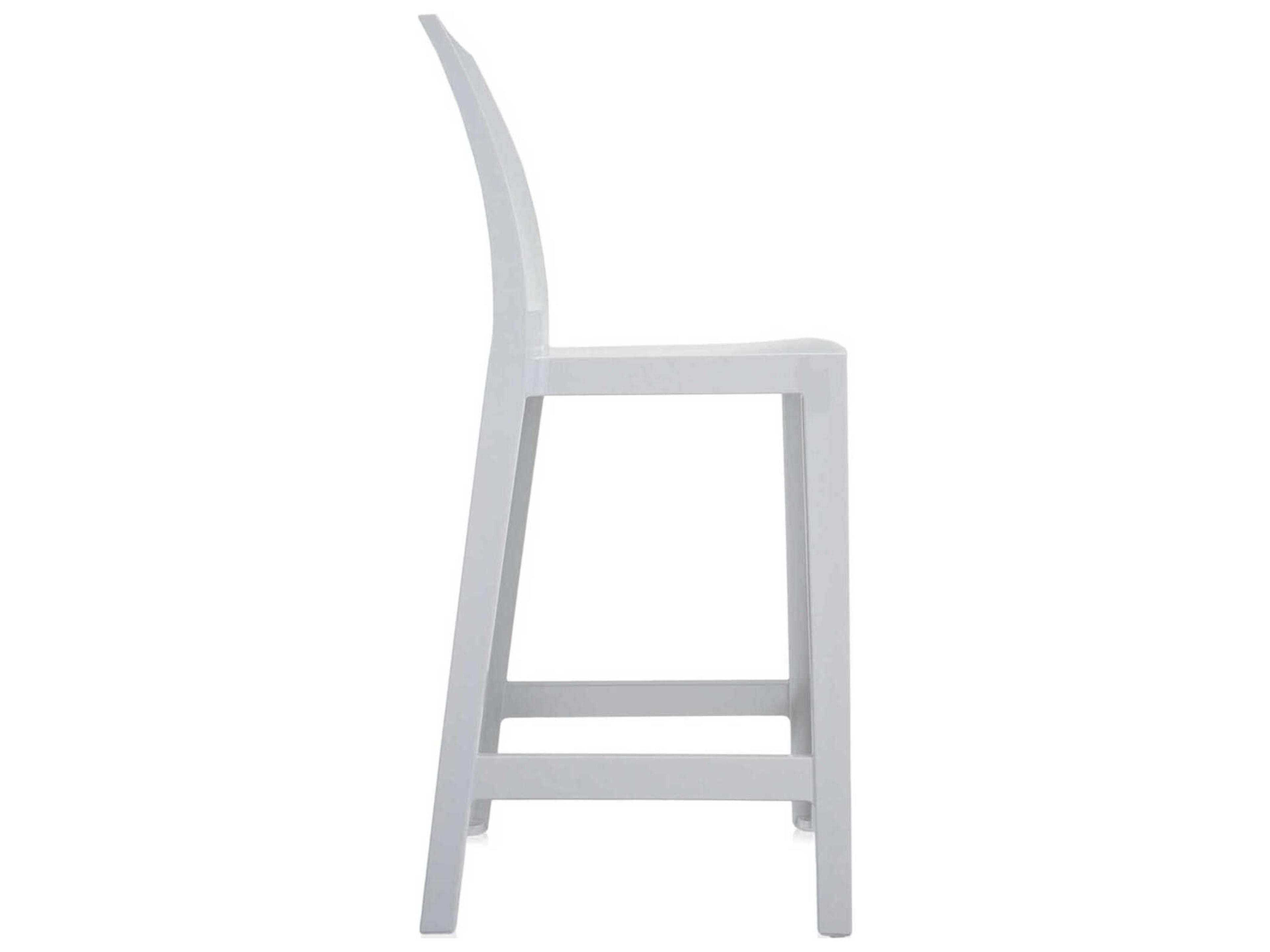 Kartell Outdoor One More Opaque White Resin Counter Stool  (Sold in 2)