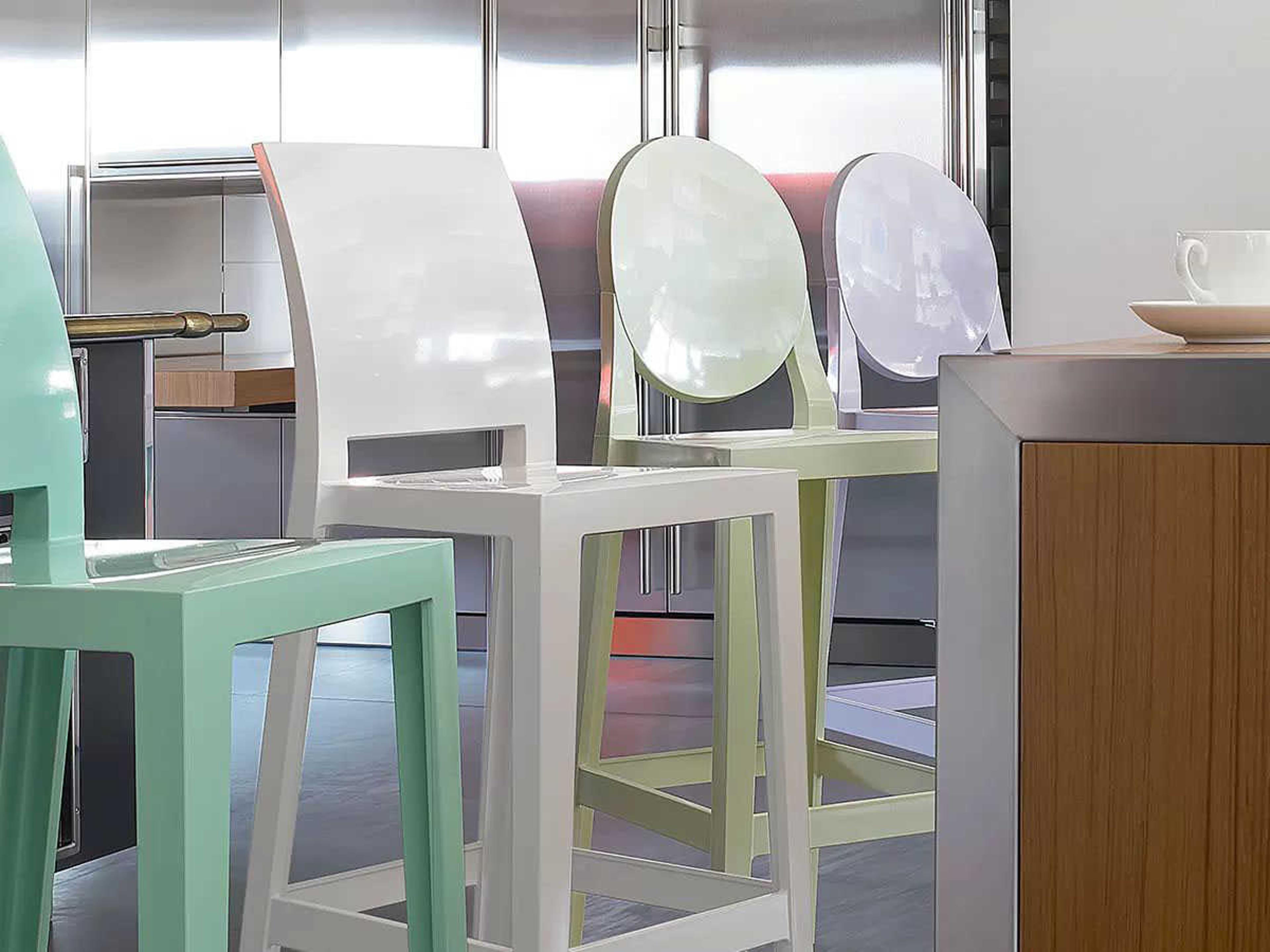 Kartell Outdoor One More Opaque White Resin Counter Stool  (Sold in 2)