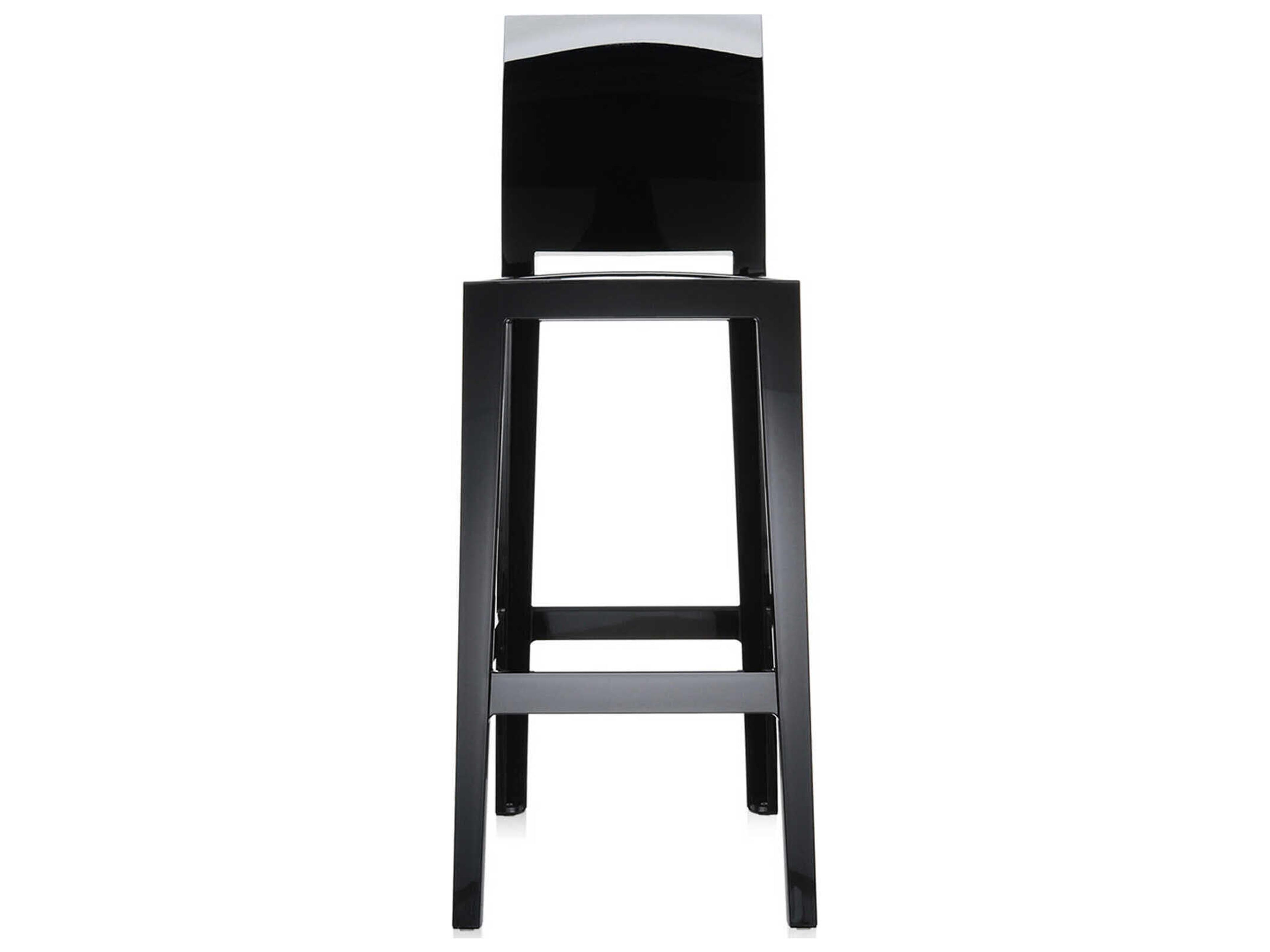 Kartell Outdoor One More Opaque Black Resin Bar Stool  (Sold in 2)