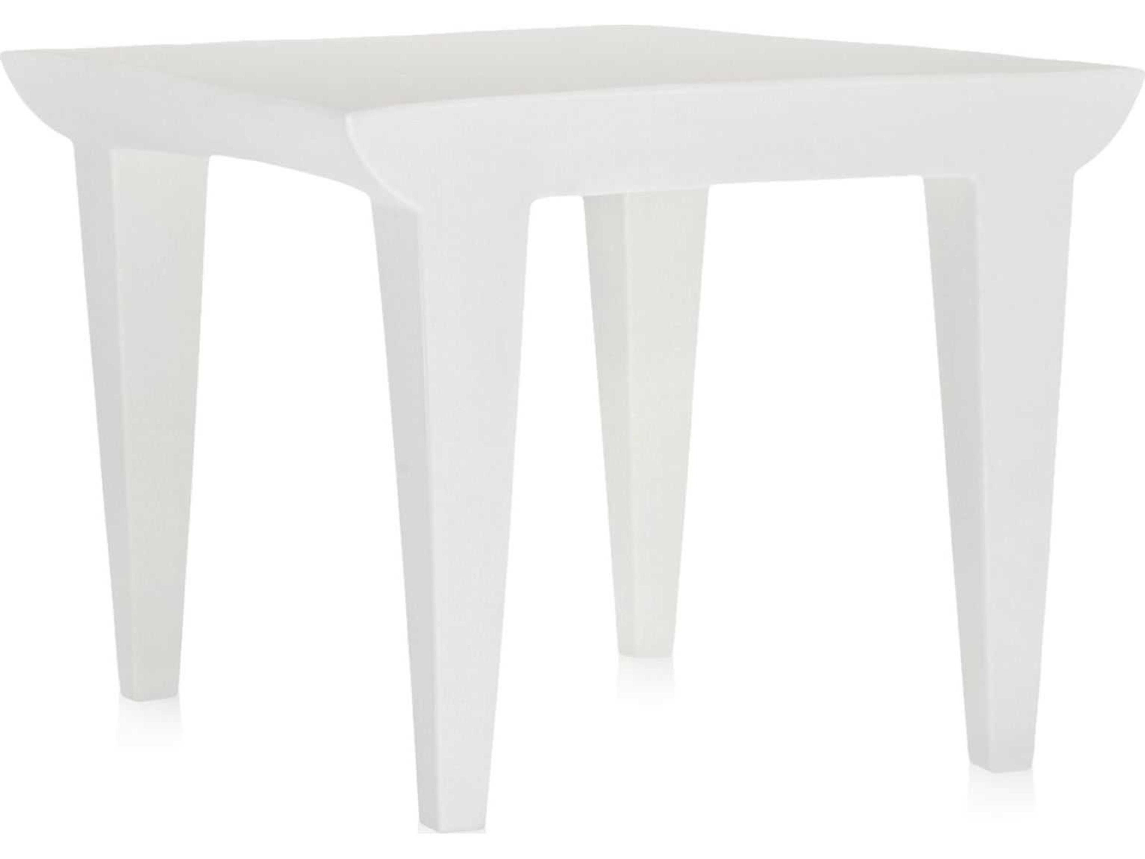 Bubble Zinc White L Fabric Square End Table