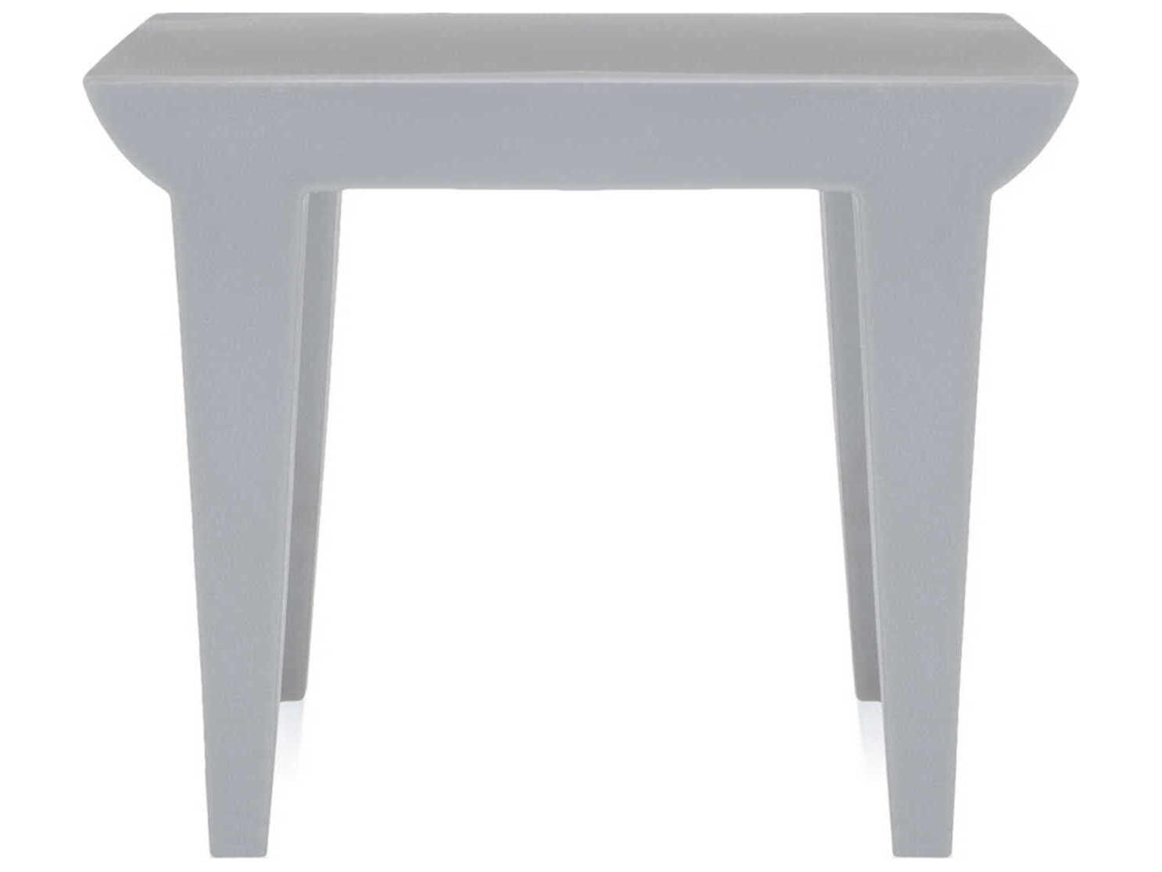 Kartell Outdoor Bubble Club Light Gray Resin Square Side Table