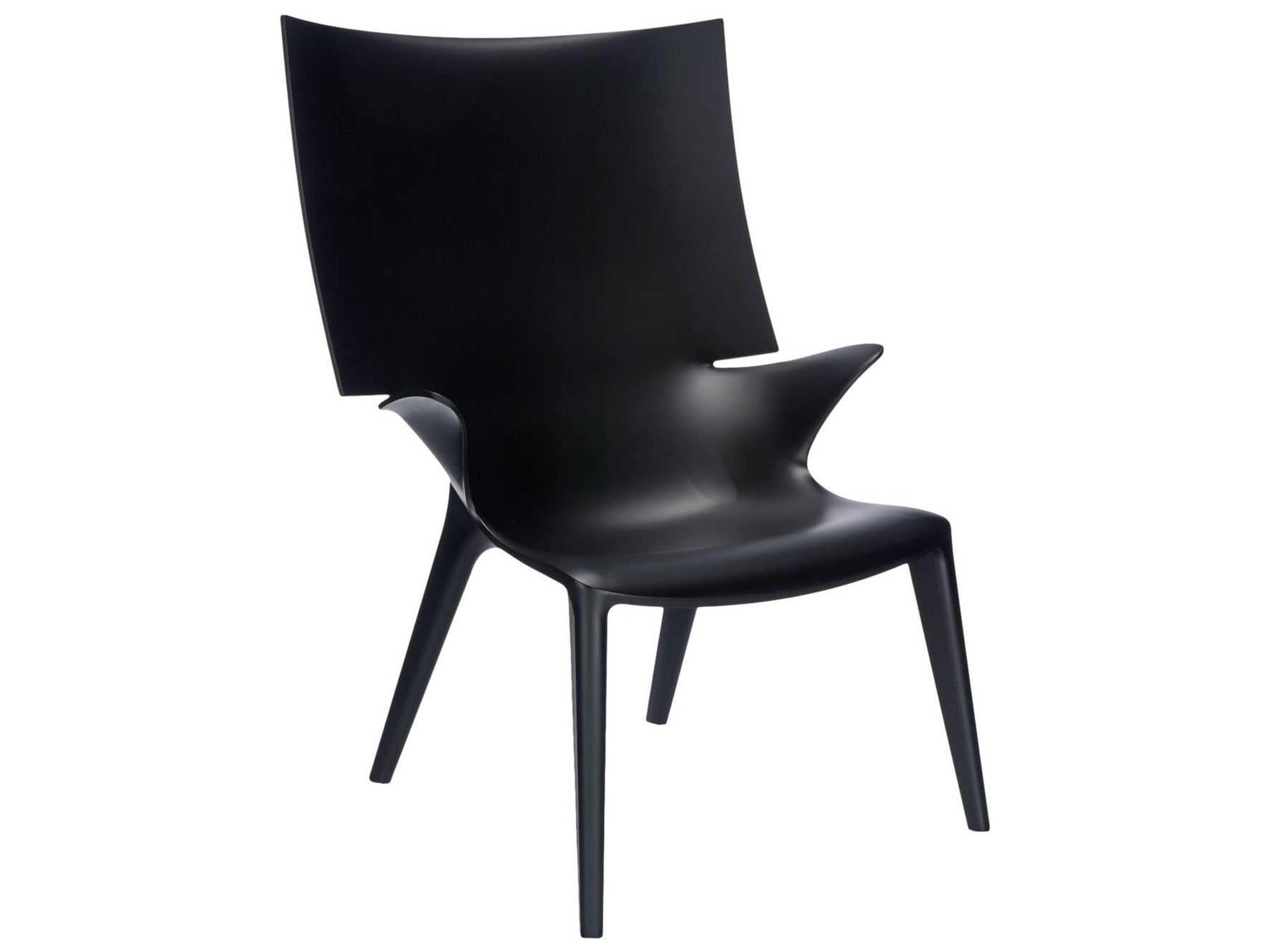Uncle Jim Opaque Black Resin Lounge Chair