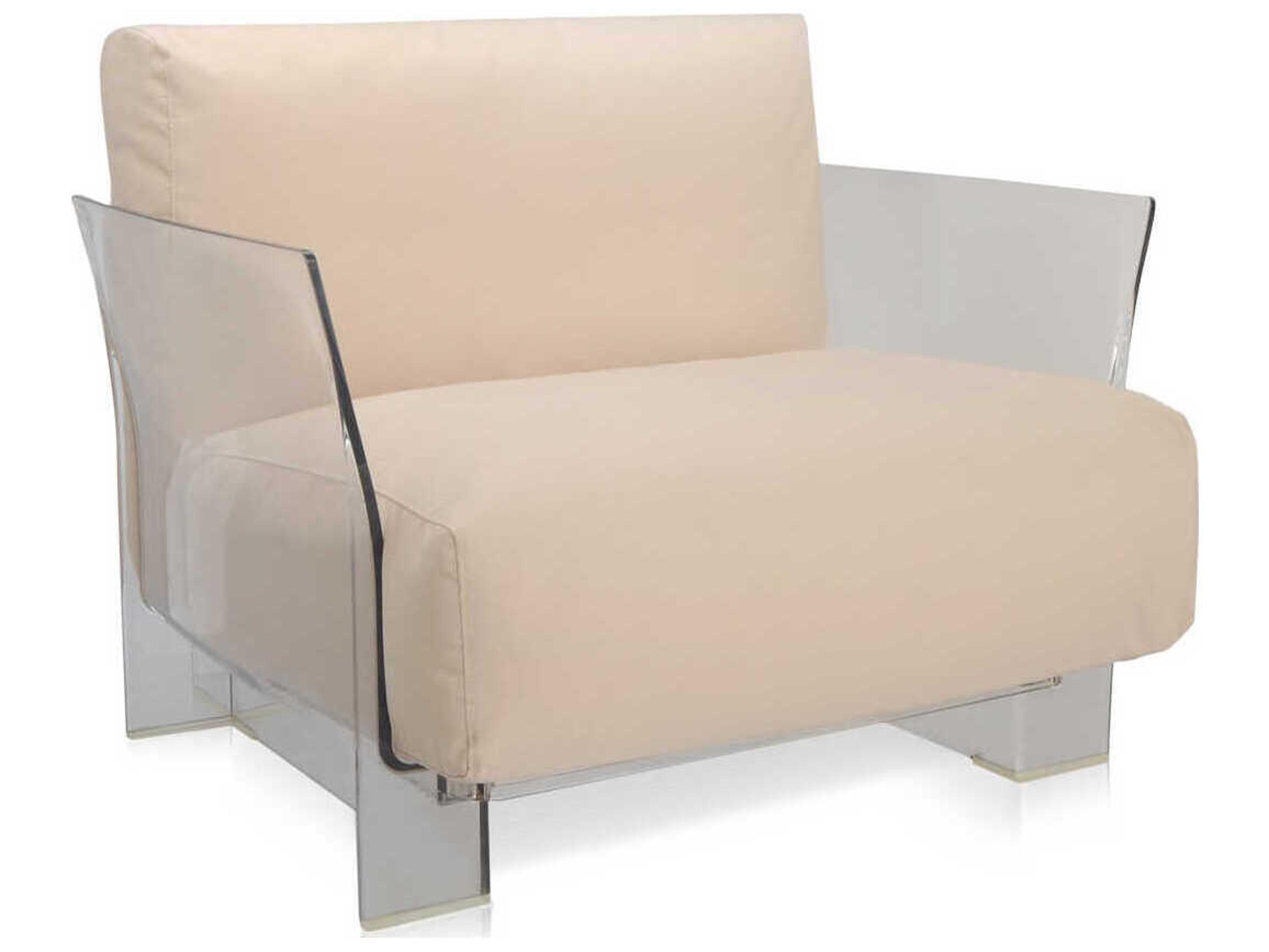 Pop Transparent / Sunbrella Fabric Dove Gray Lounge Chair