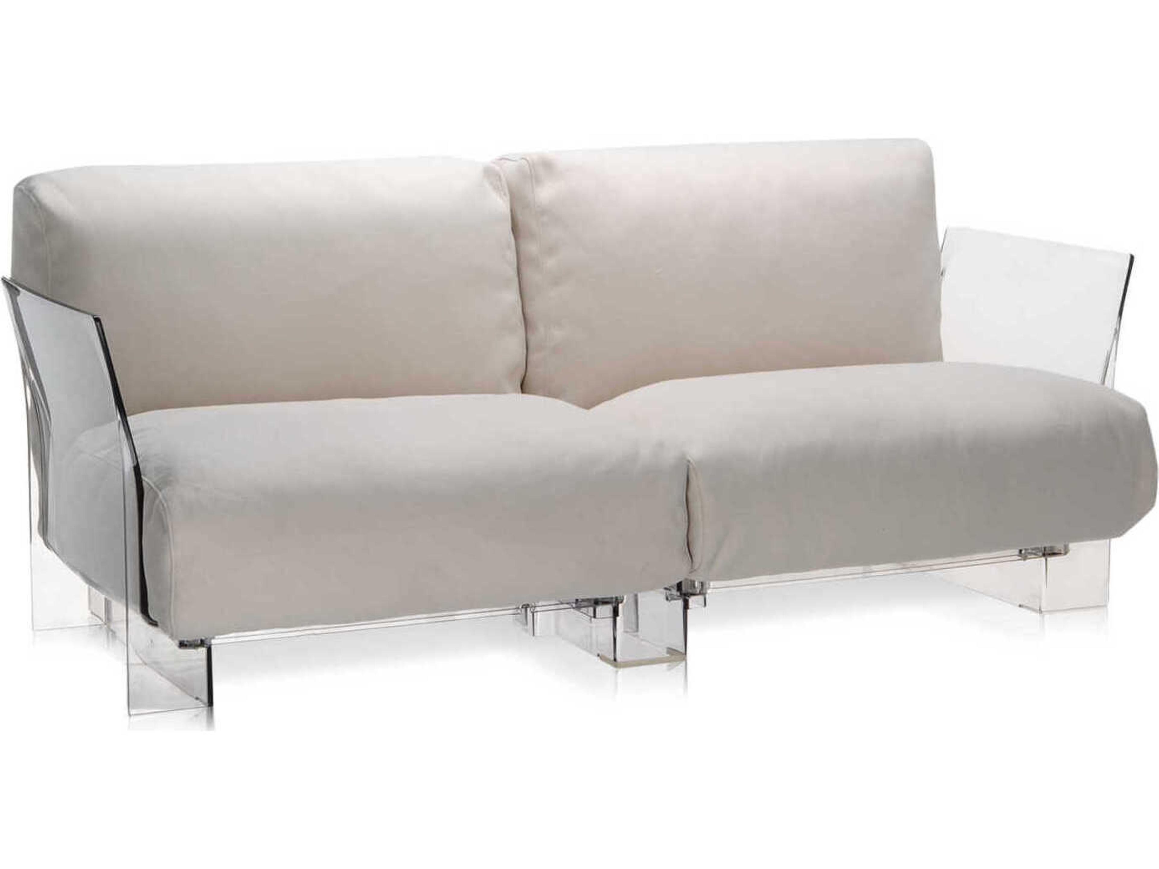 Pop Transparent / Sunbrella Fabric Ecru Loveseat