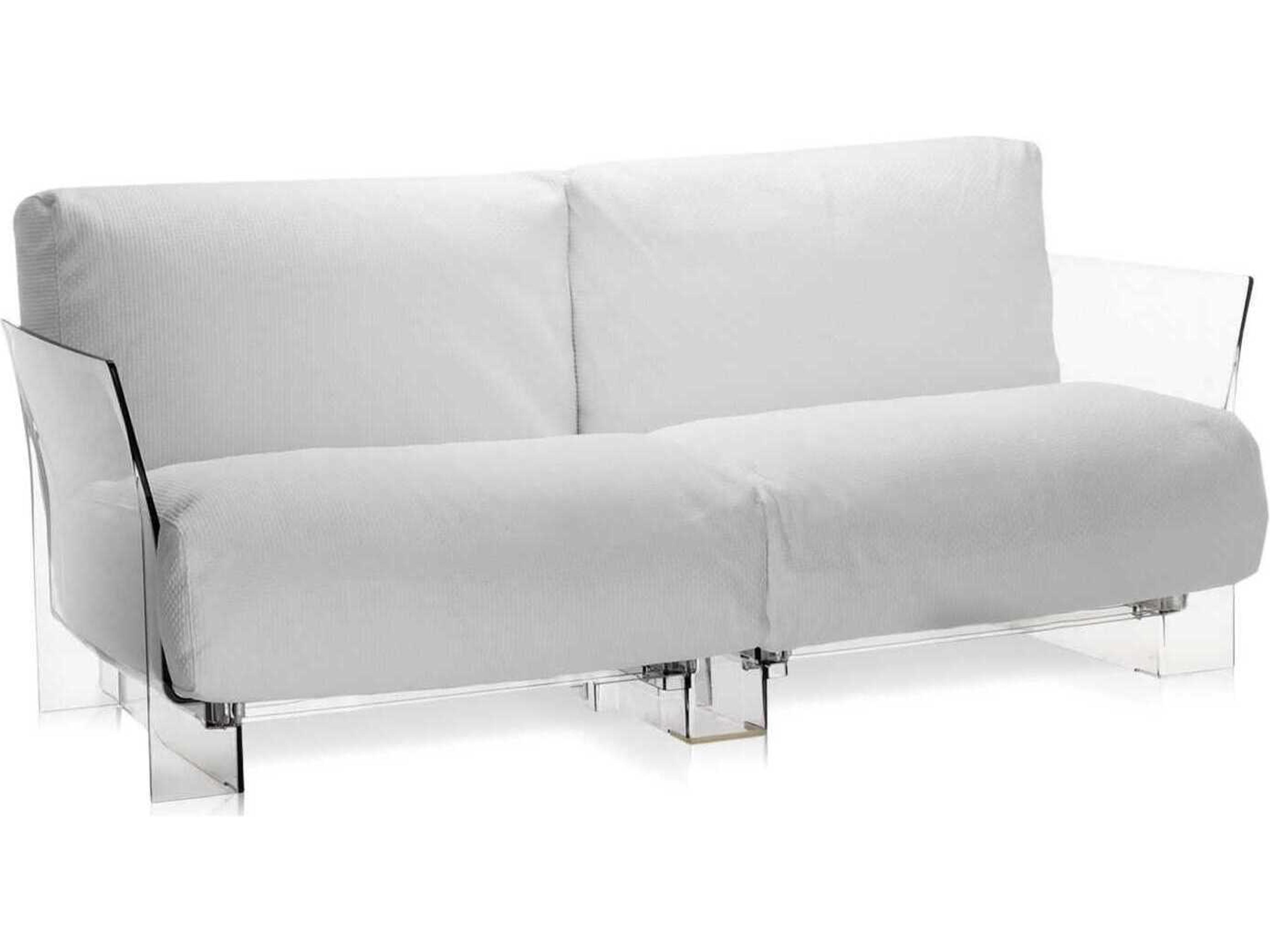 Pop Transparent / Ikon White Loveseat