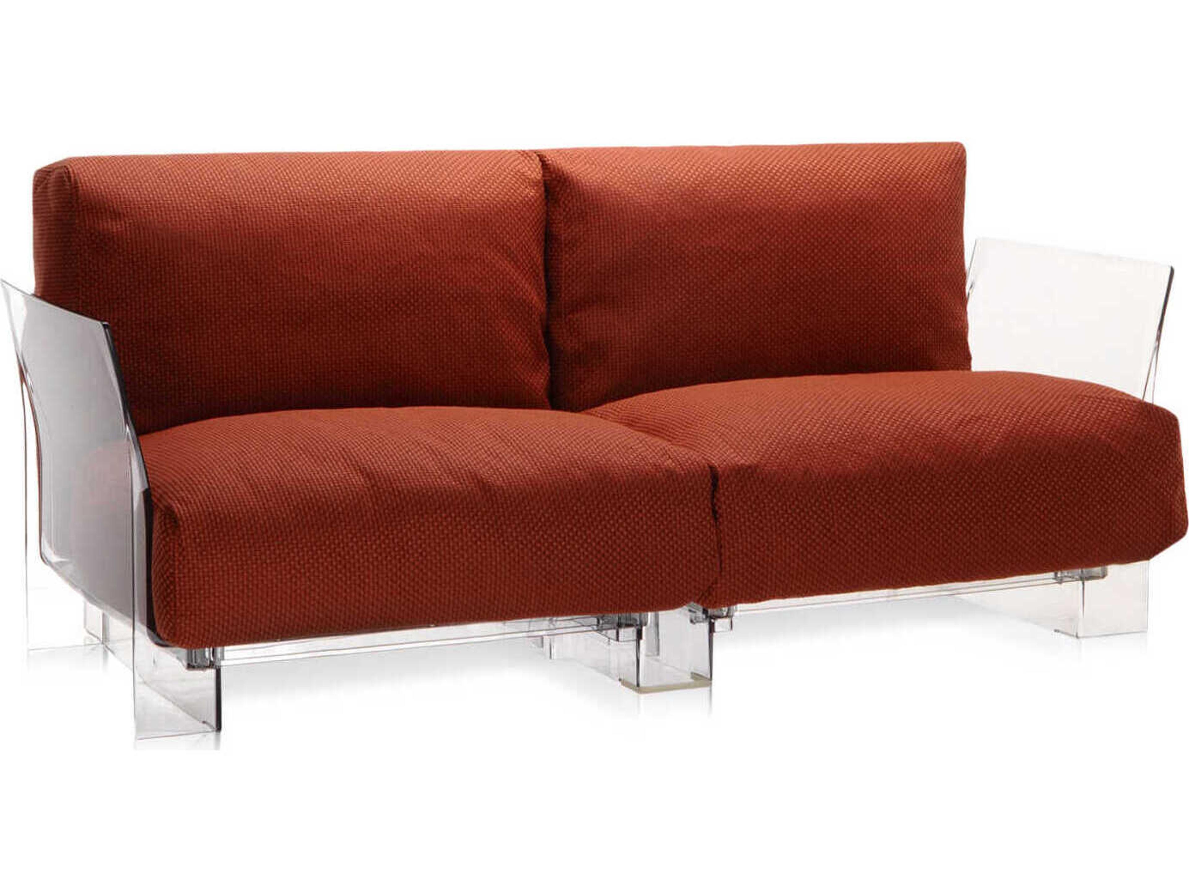 Pop Transparent / Ikon Orange Loveseat