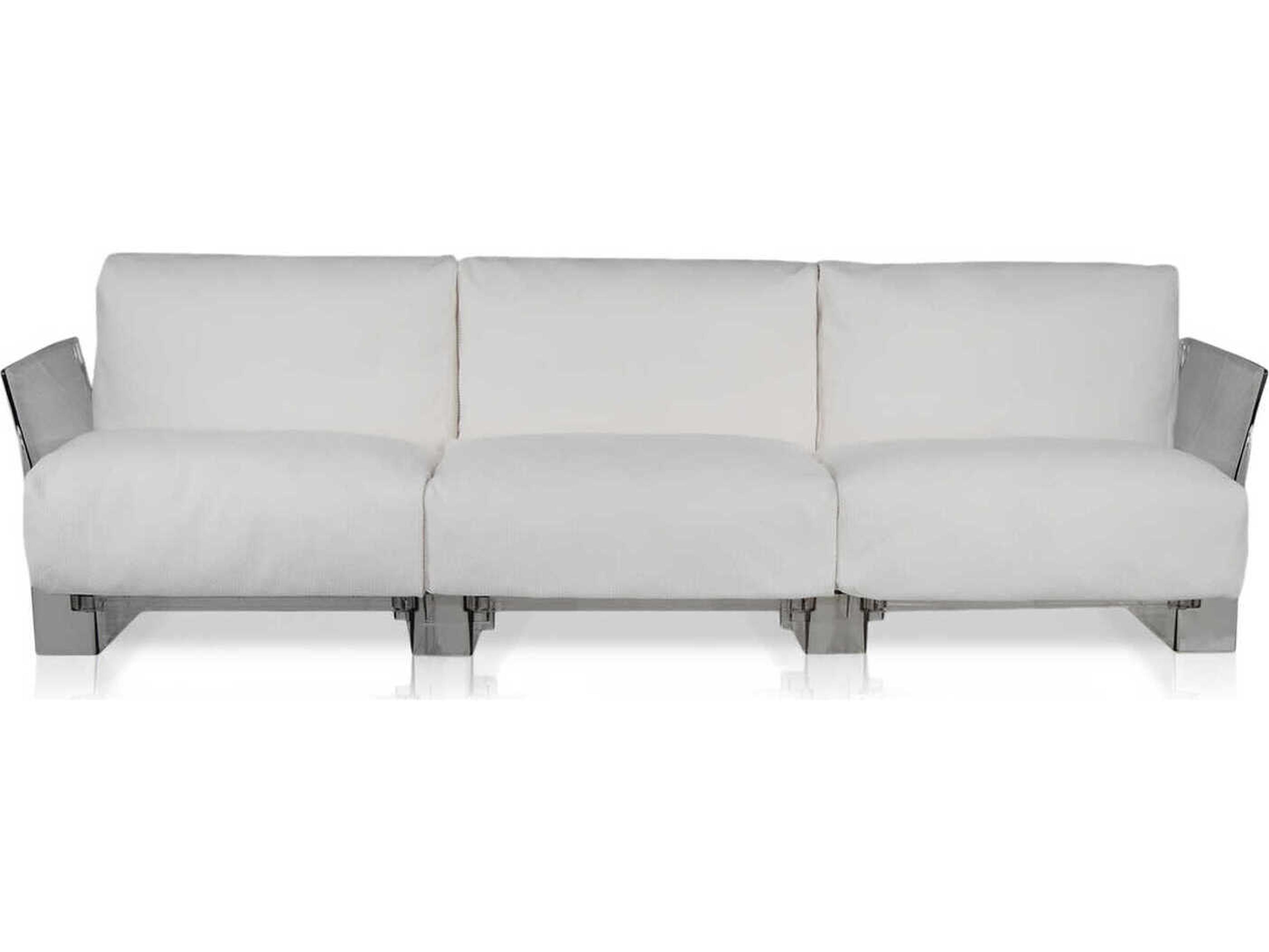 Kartell Outdoor Pop Transparent / Ikon White Sofa