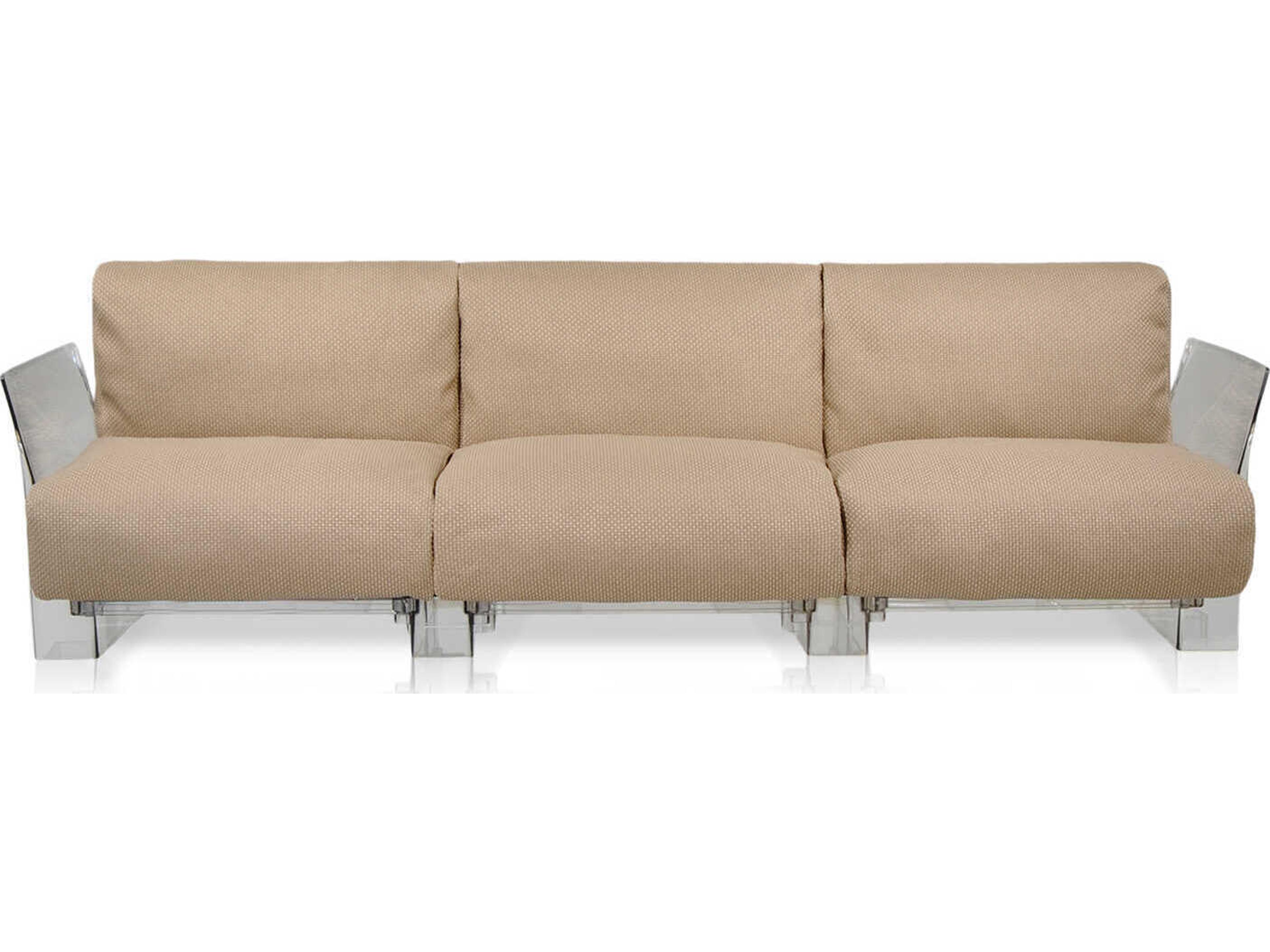 Kartell Outdoor Pop Transparent / Ikon Dove Gray Sofa