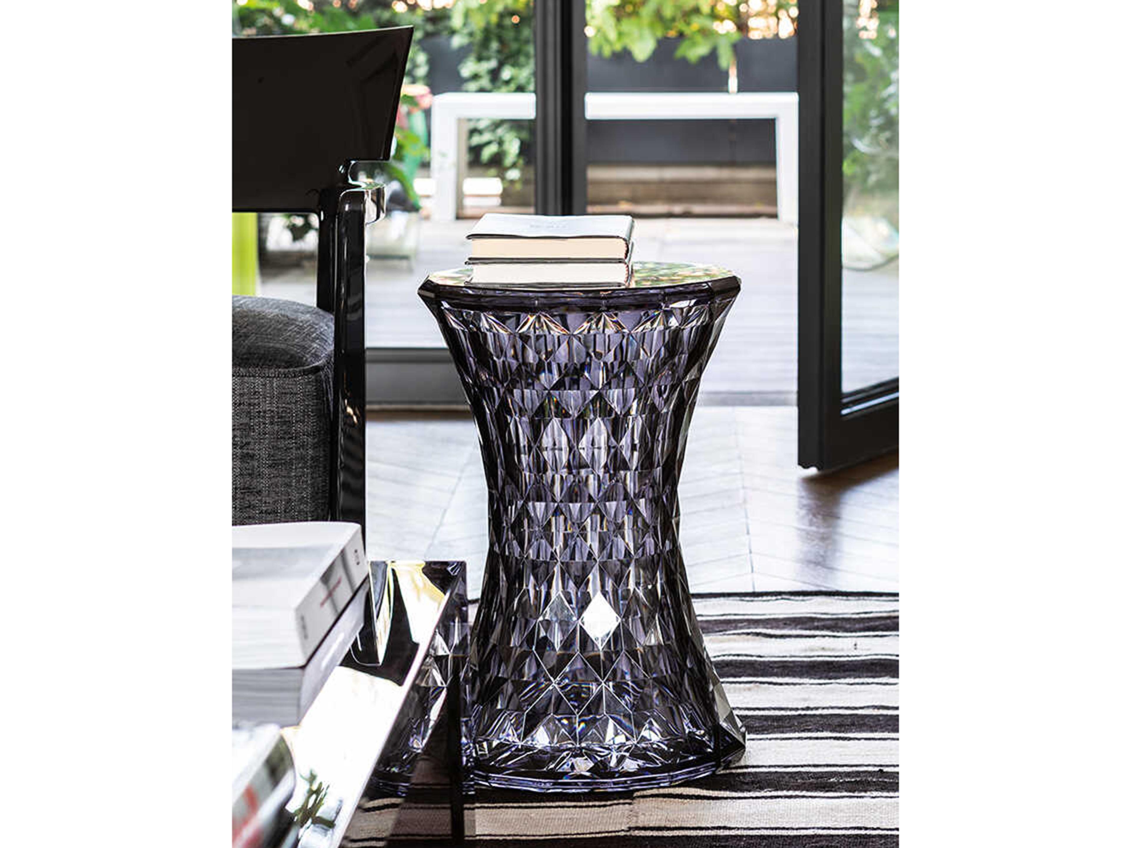 Kartell Outdoor Stone Transparent Smoke Resin Stool