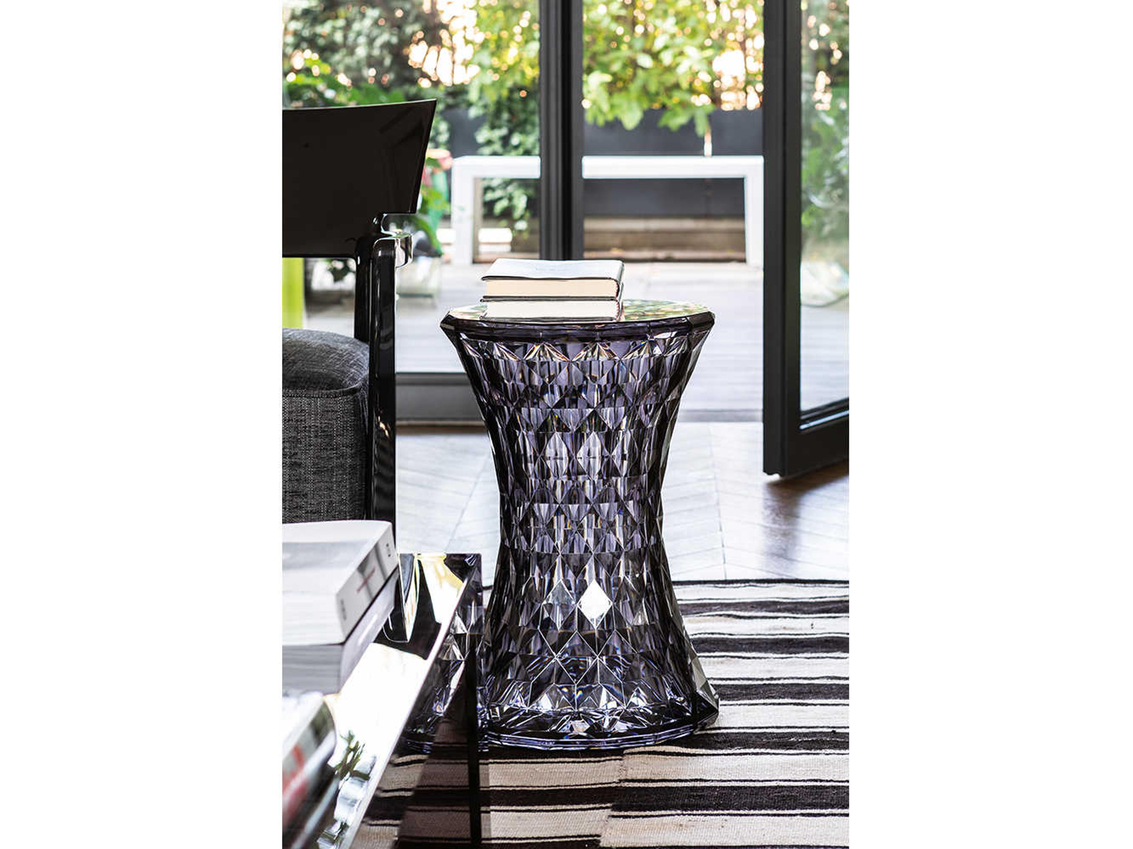 Kartell Outdoor Stone Transparent Smoke Resin Stool