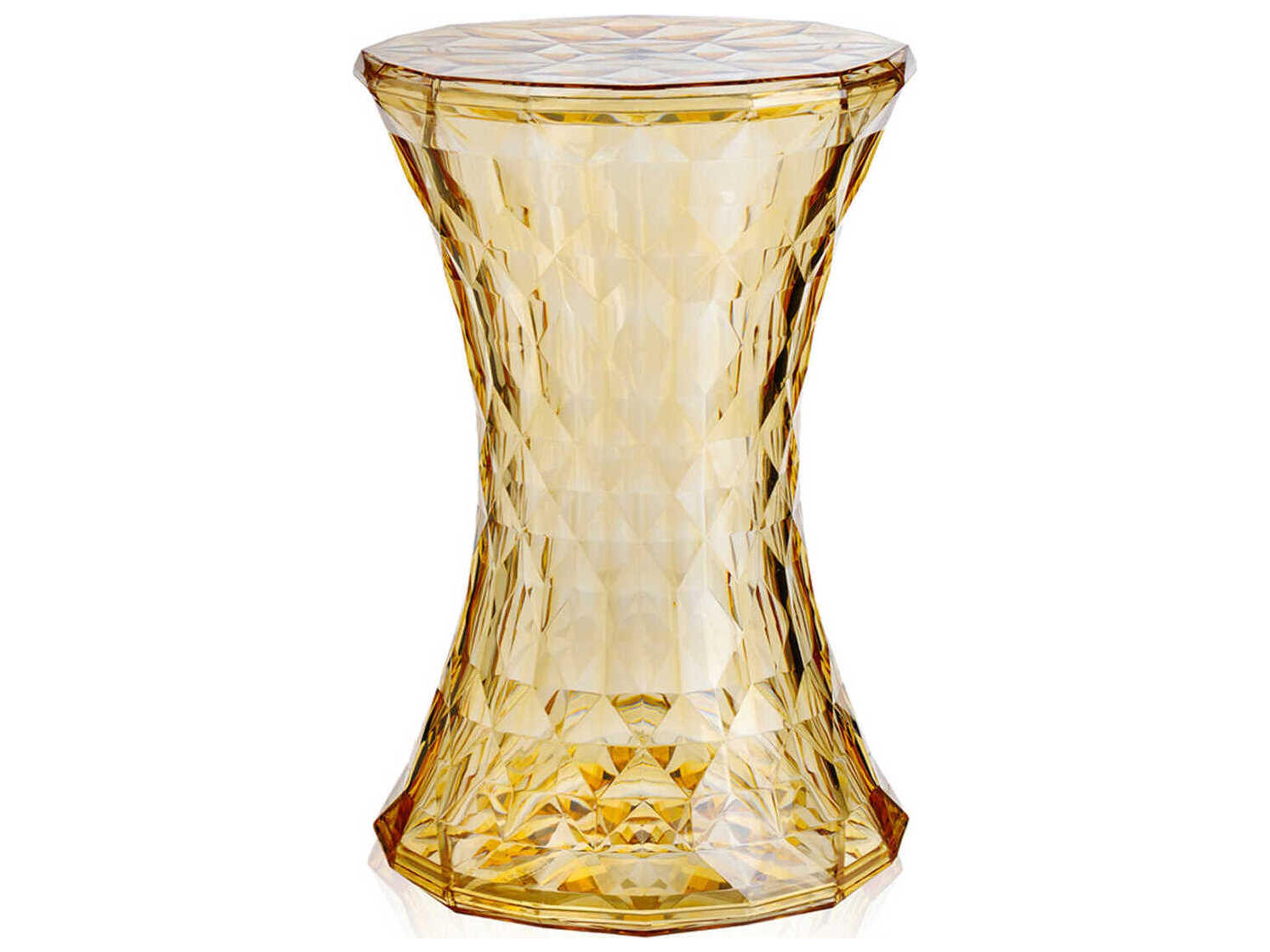 Stone Transparent Yellow Resin Stool