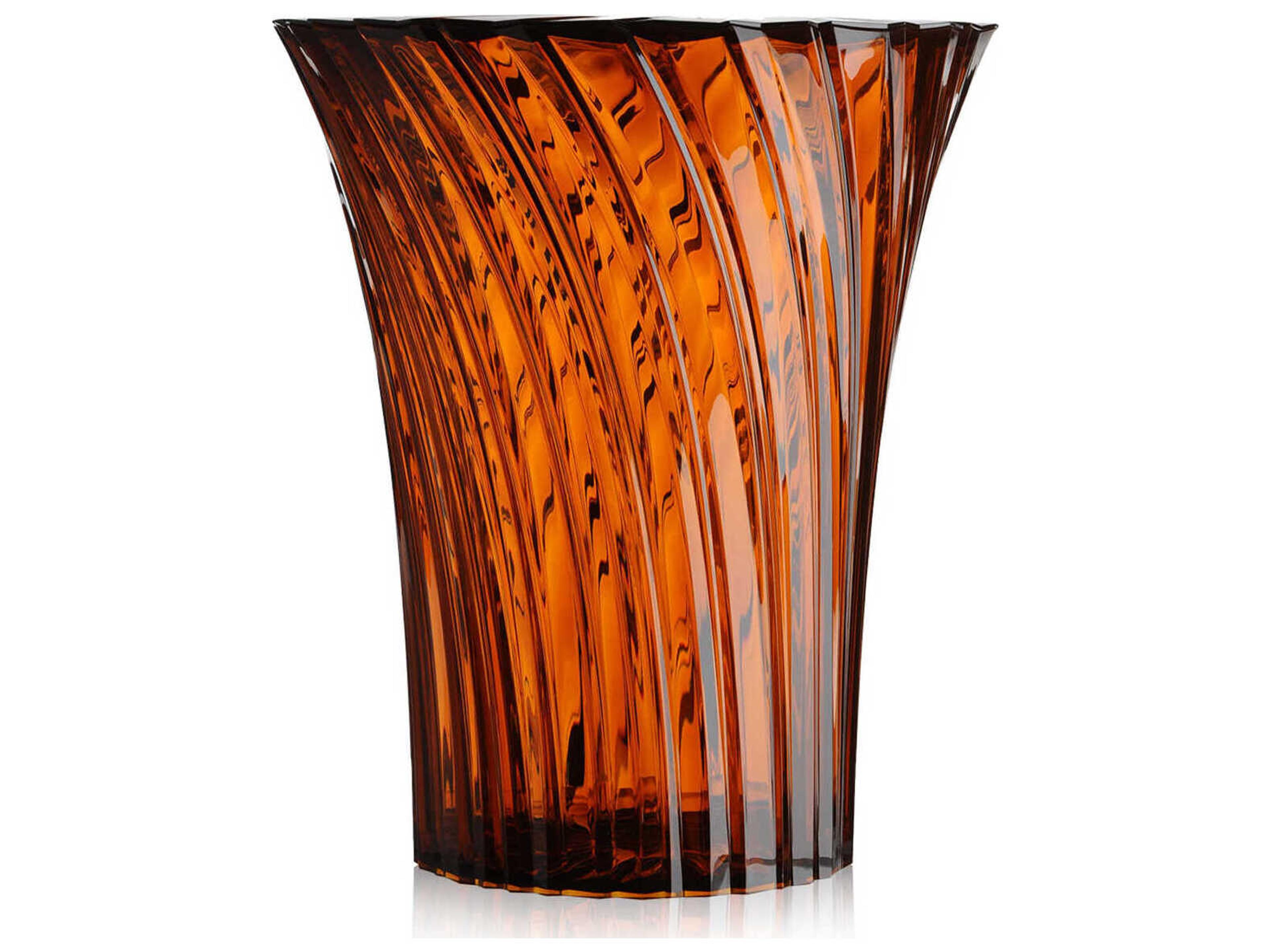 Kartell Outdoor Sparkle Transparent Amber Resin Storage Stool