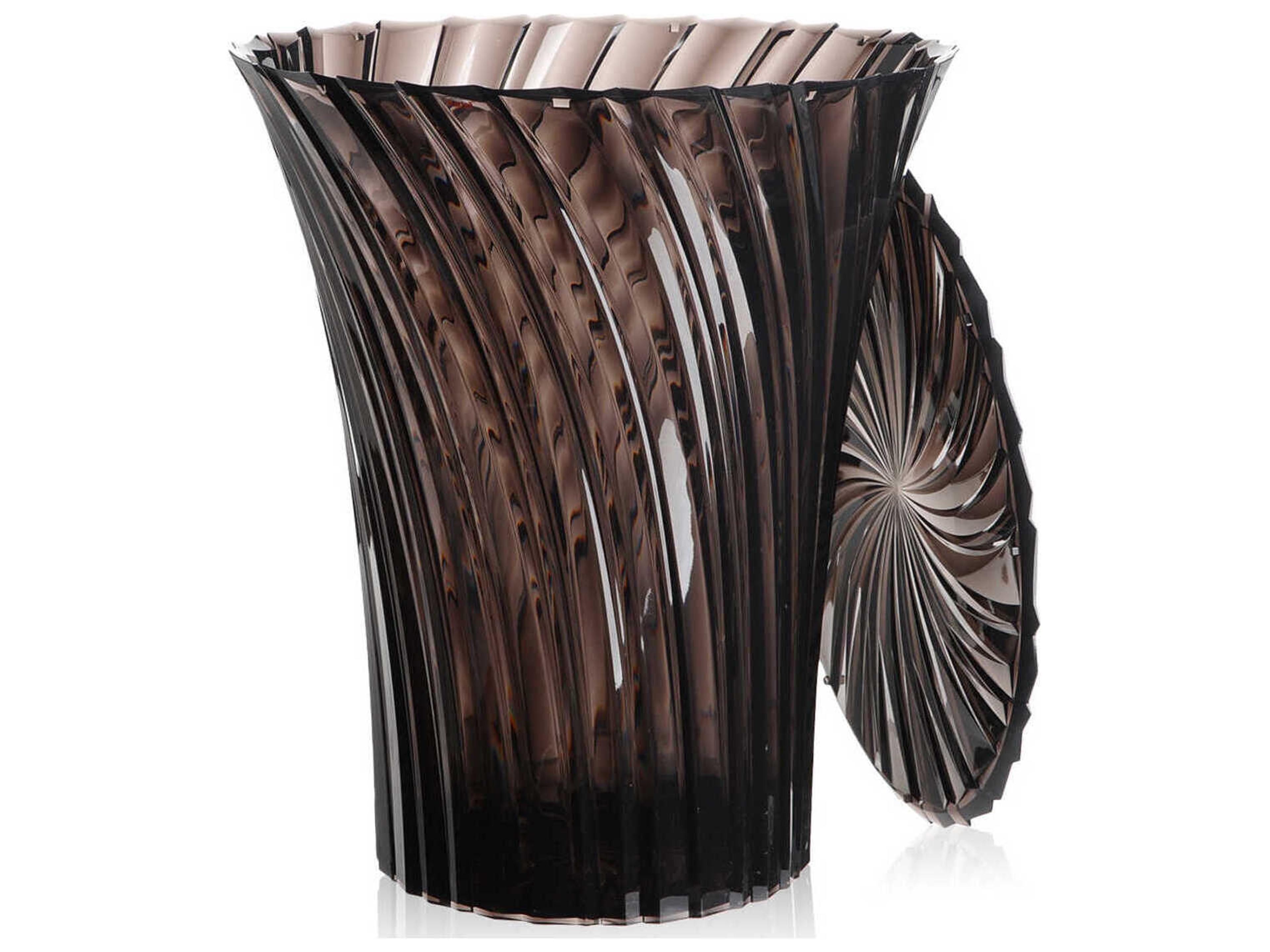 Kartell Outdoor Sparkle Transparent Smoke Resin Storage Stool