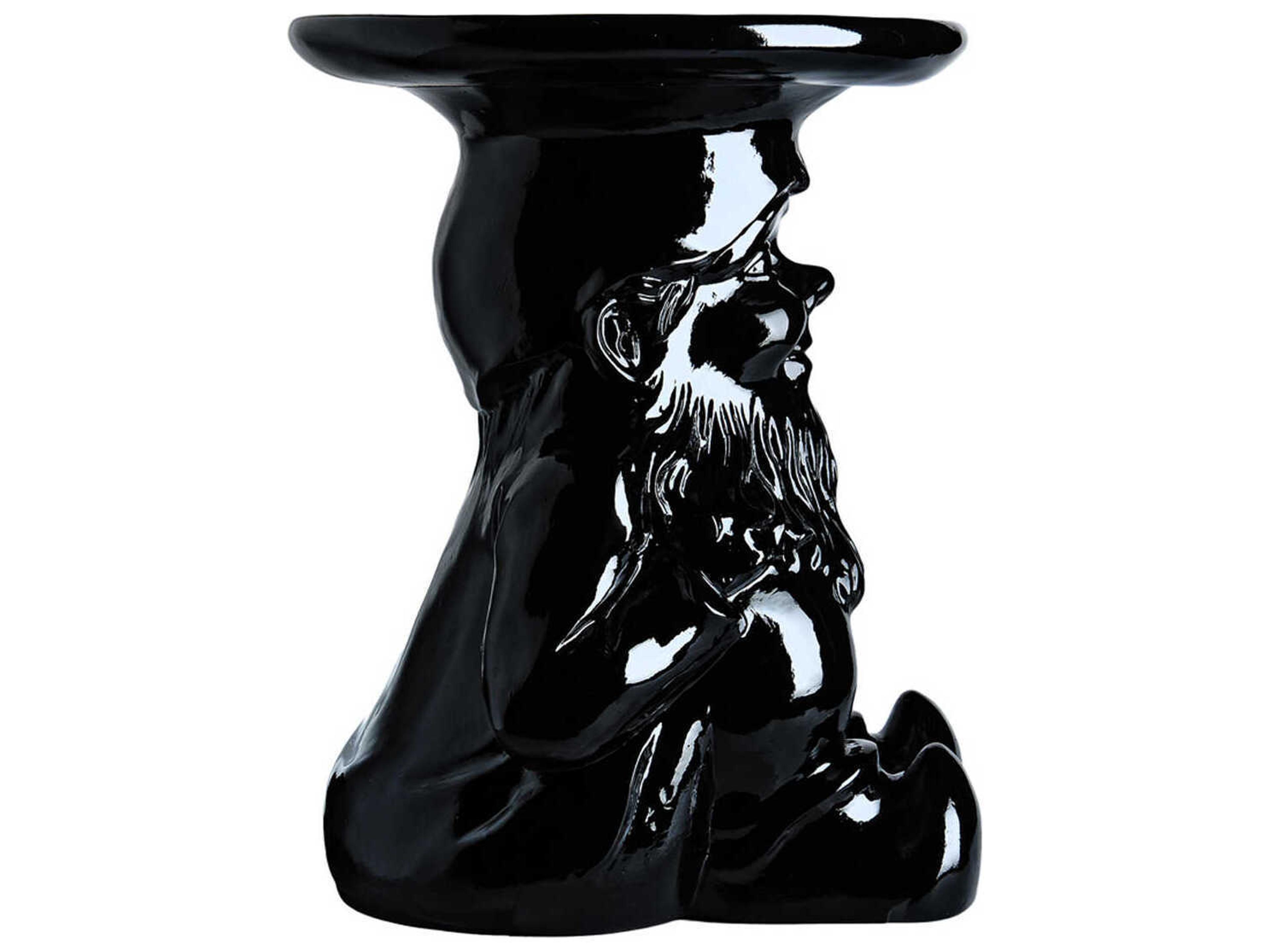 Kartell Outdoor Napoleon Gnome Black Thermoplastic Round Side Table