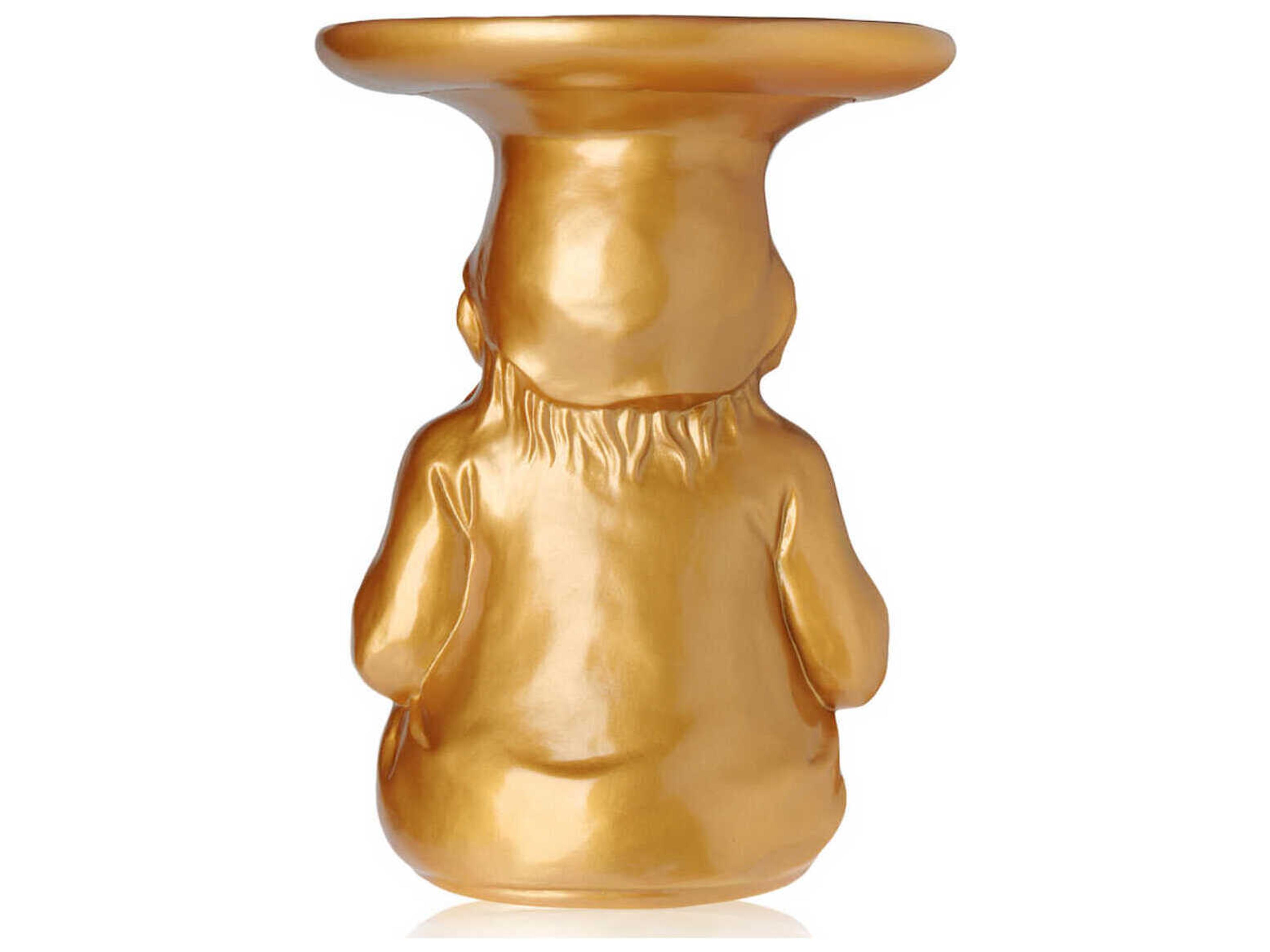Kartell Outdoor Napoleon Gnome Gold Thermoplastic Round Side Table