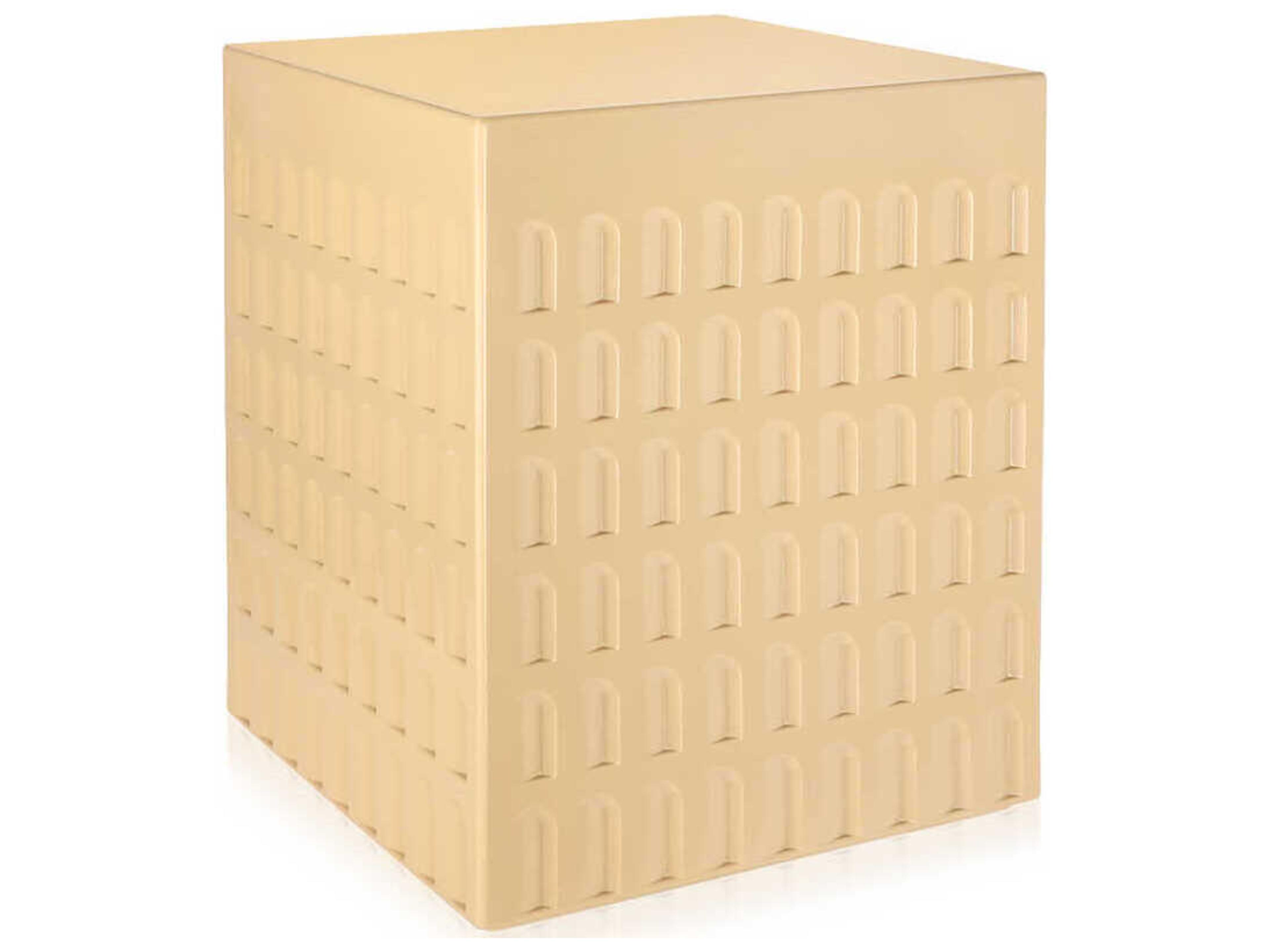 Eur Dove Gray Resin Cube Stool