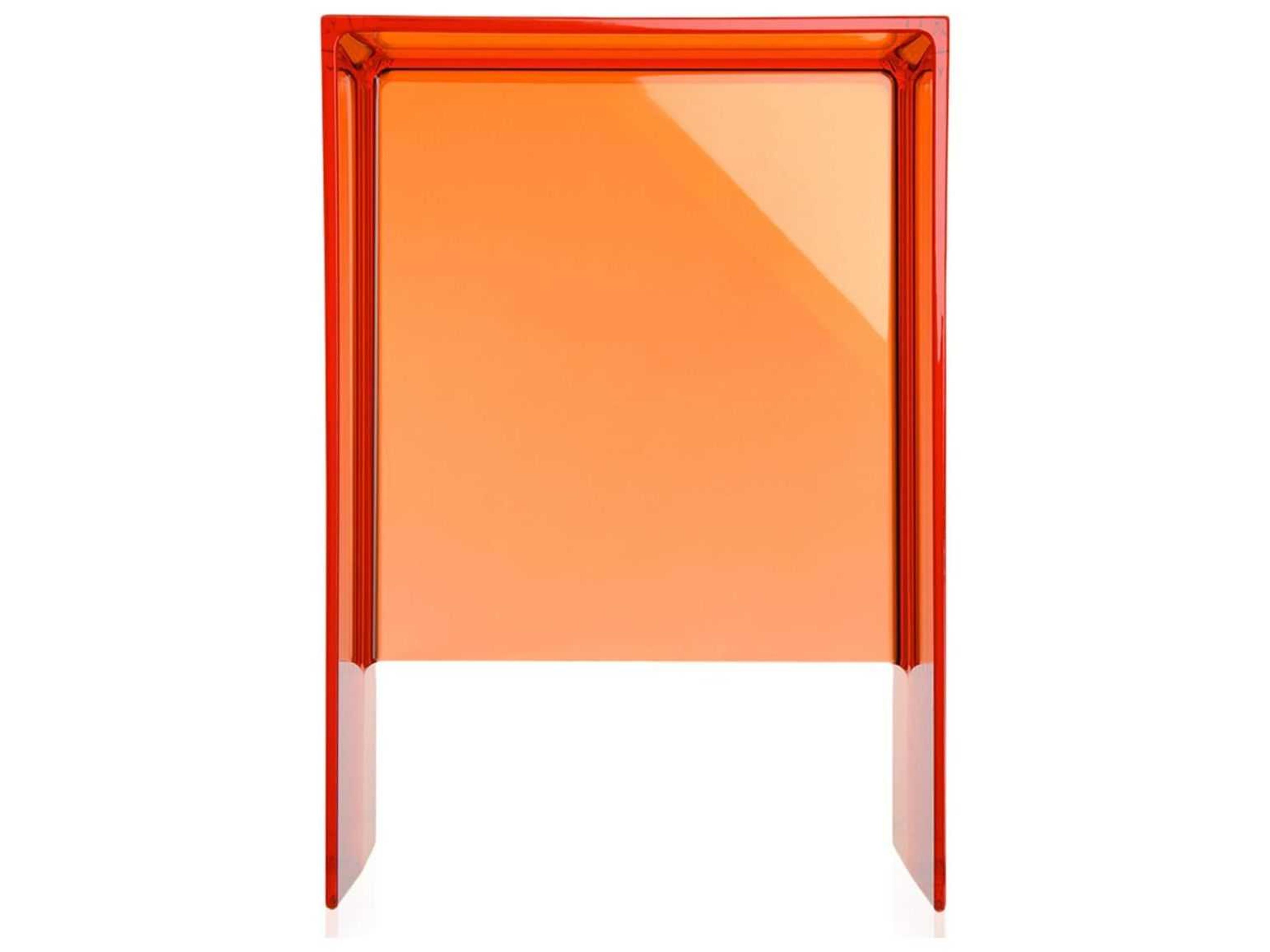 Kartell Outdoor Max-beam Transparent Orange L Resin Rectangular End Table
