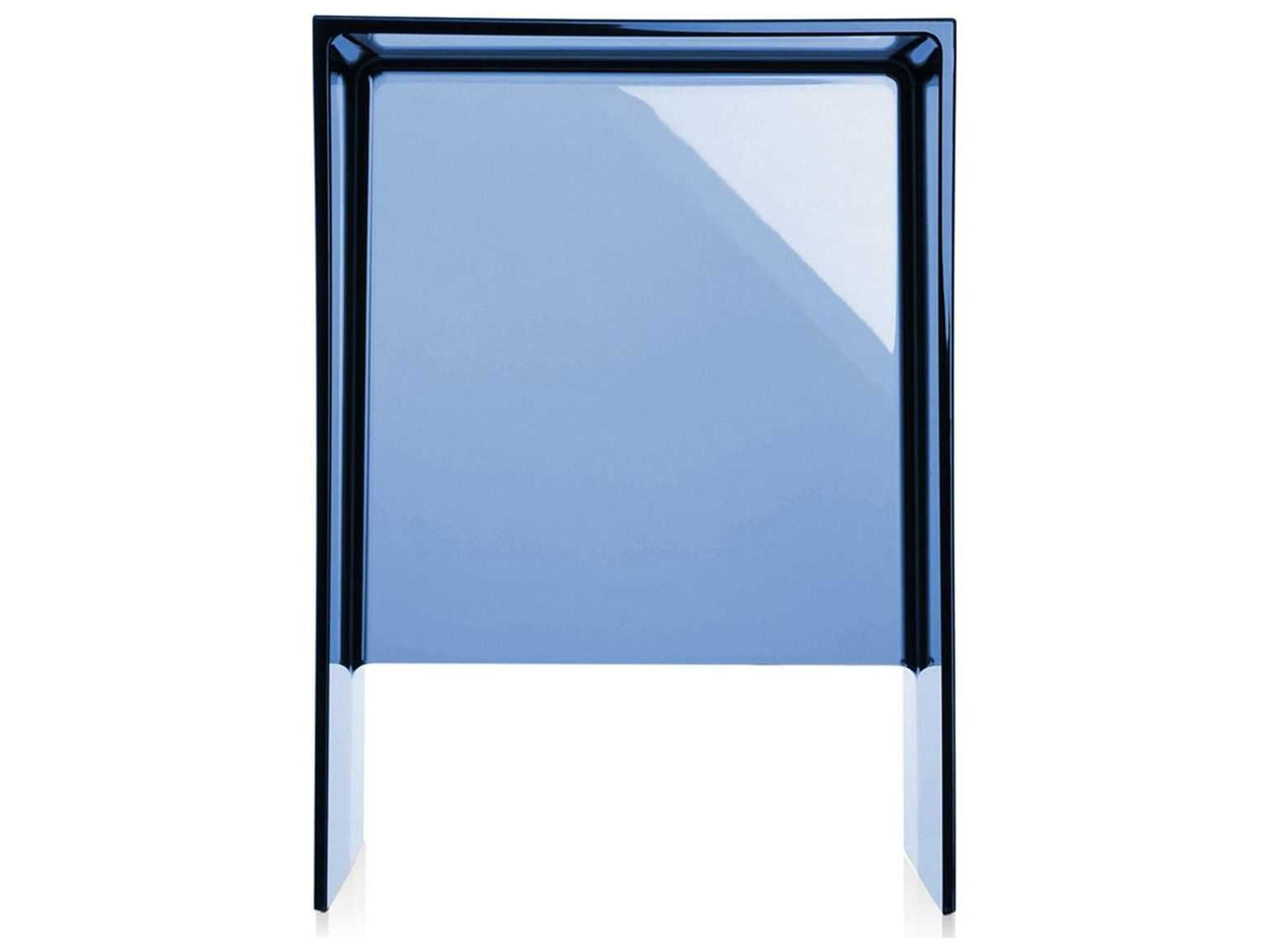 Kartell Outdoor Max-beam Transparent Sunset Blue L Resin Rectangular End Table