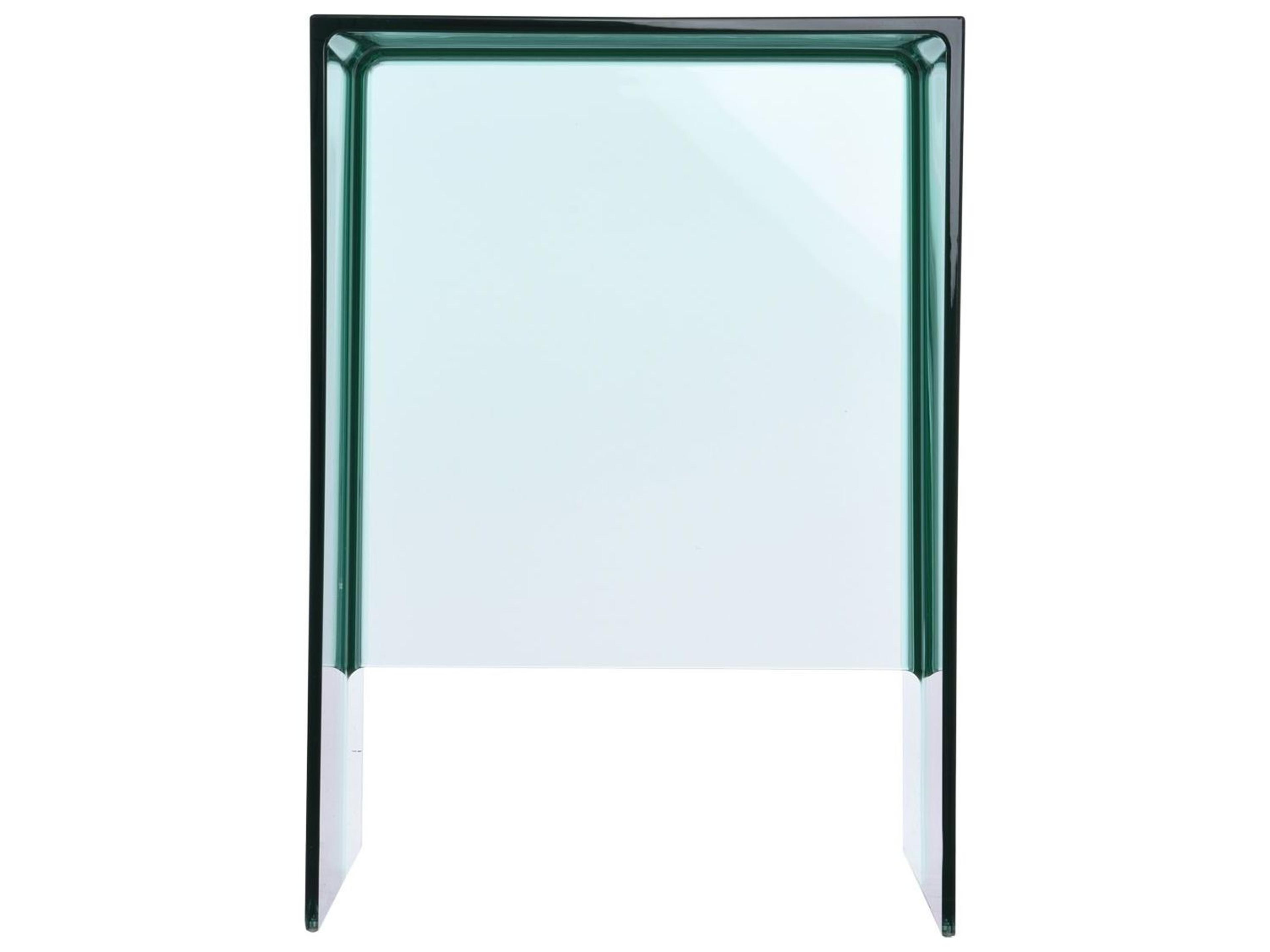 Kartell Outdoor Max-beam Transparent Aquamarine L Resin Rectangular End Table
