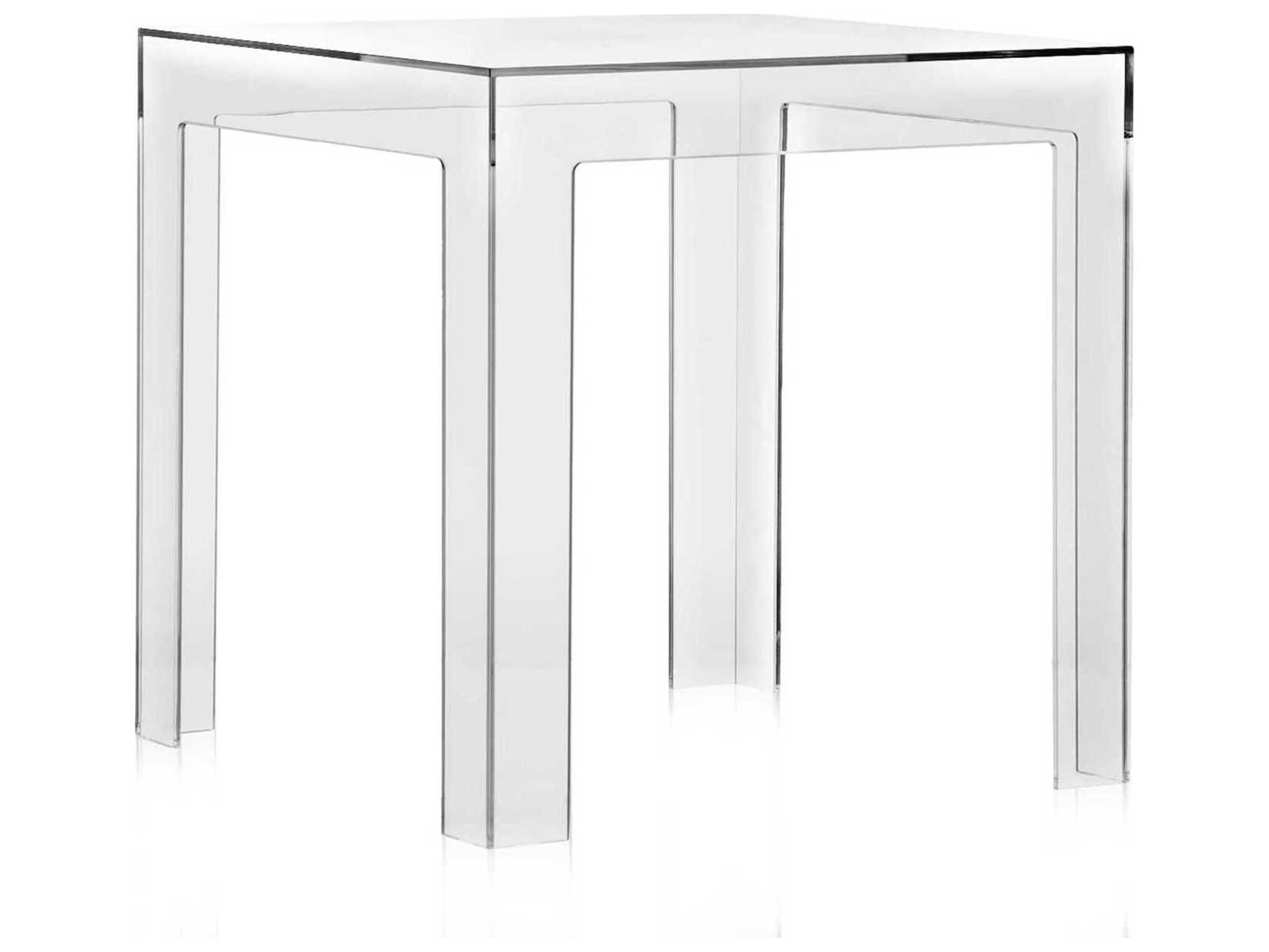 Jolly Transparent Crystal Resin Square End Table