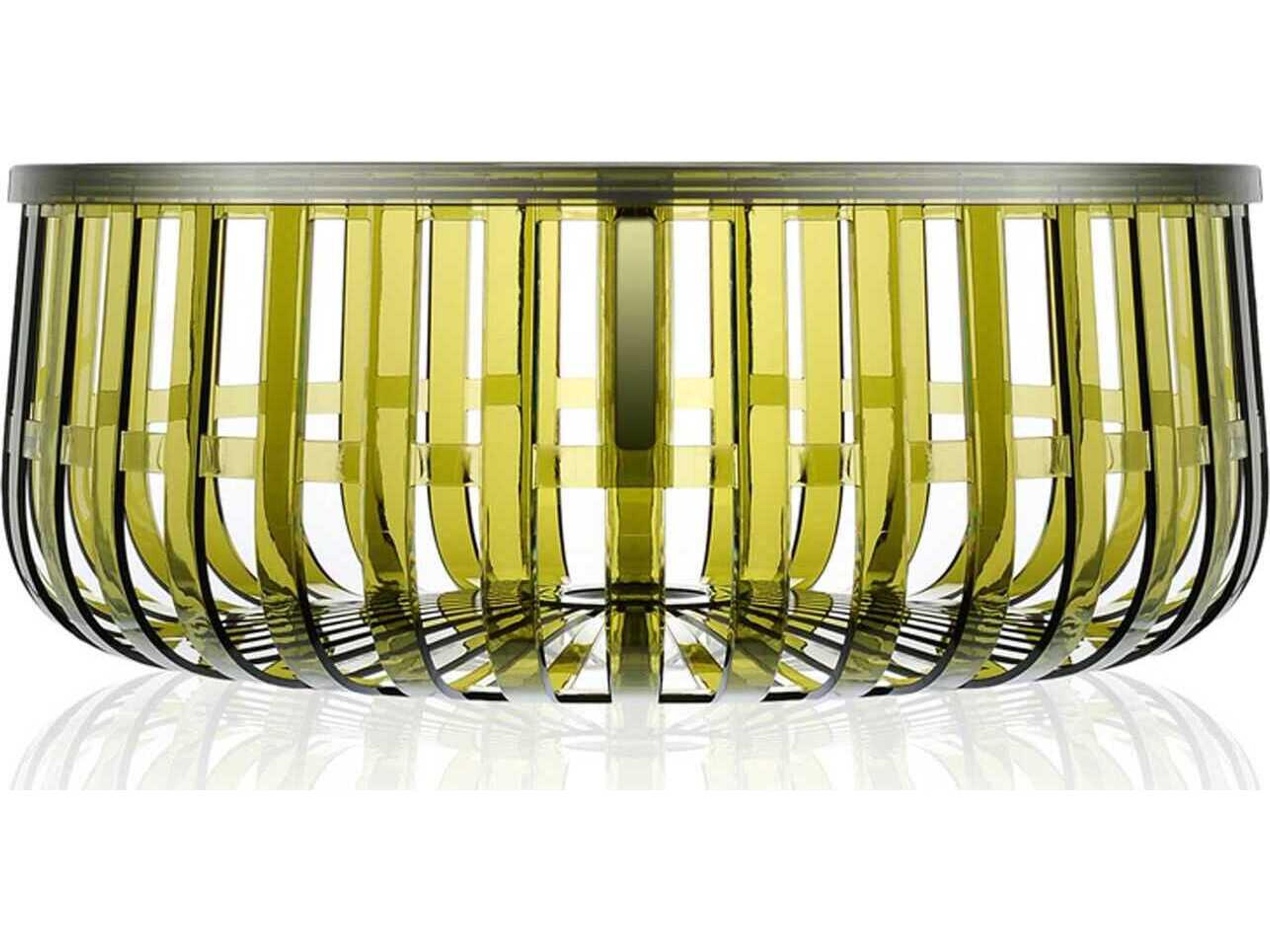 Panier Green Transparent Round Storage Coffee Table