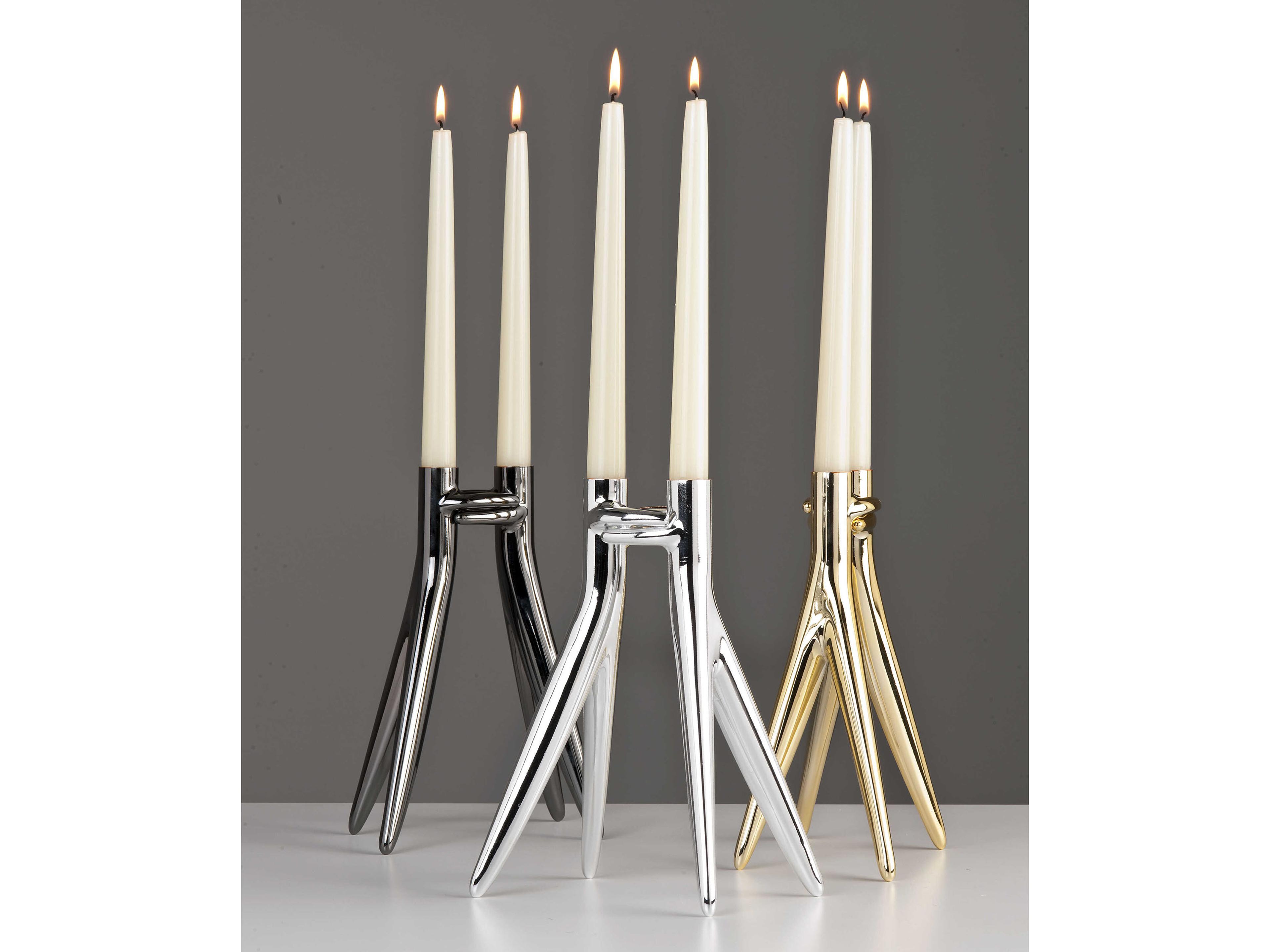 Kartell Abbracciaio Gun Metal Candle Holder