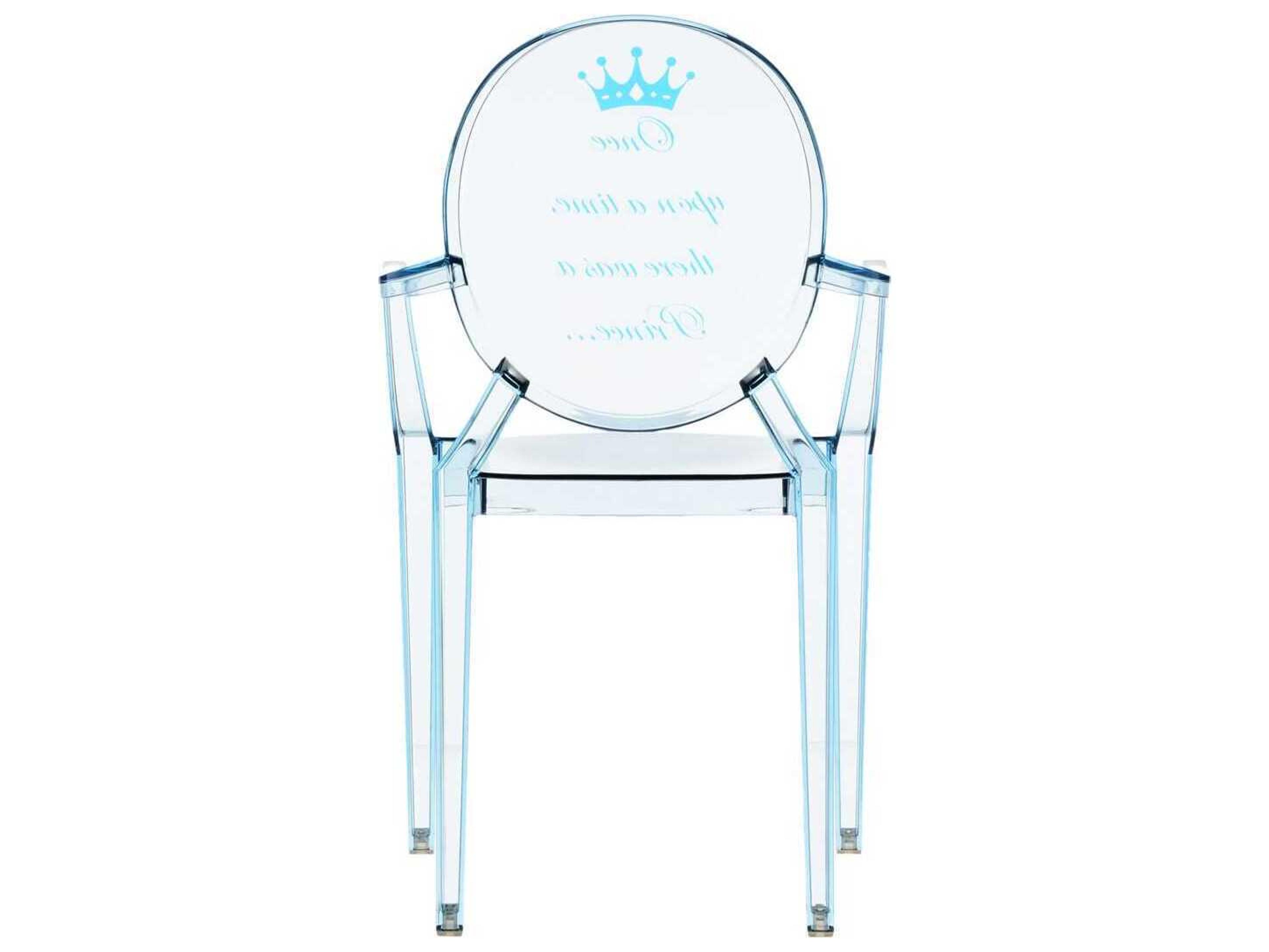 Kartell Lou Ghost Blue Arm Dining Chair