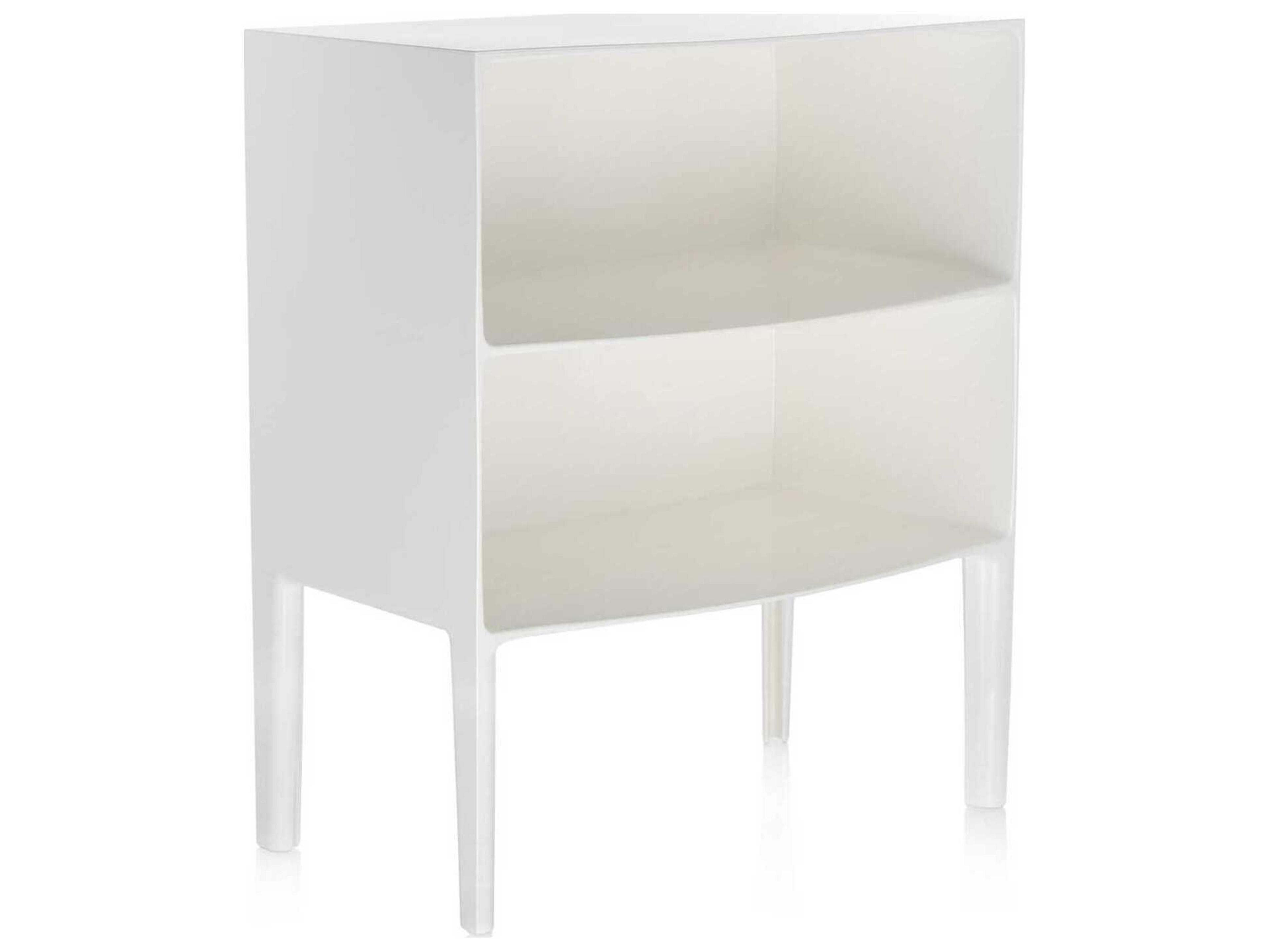 Ghost Buster Rectangular Plastic White End Table