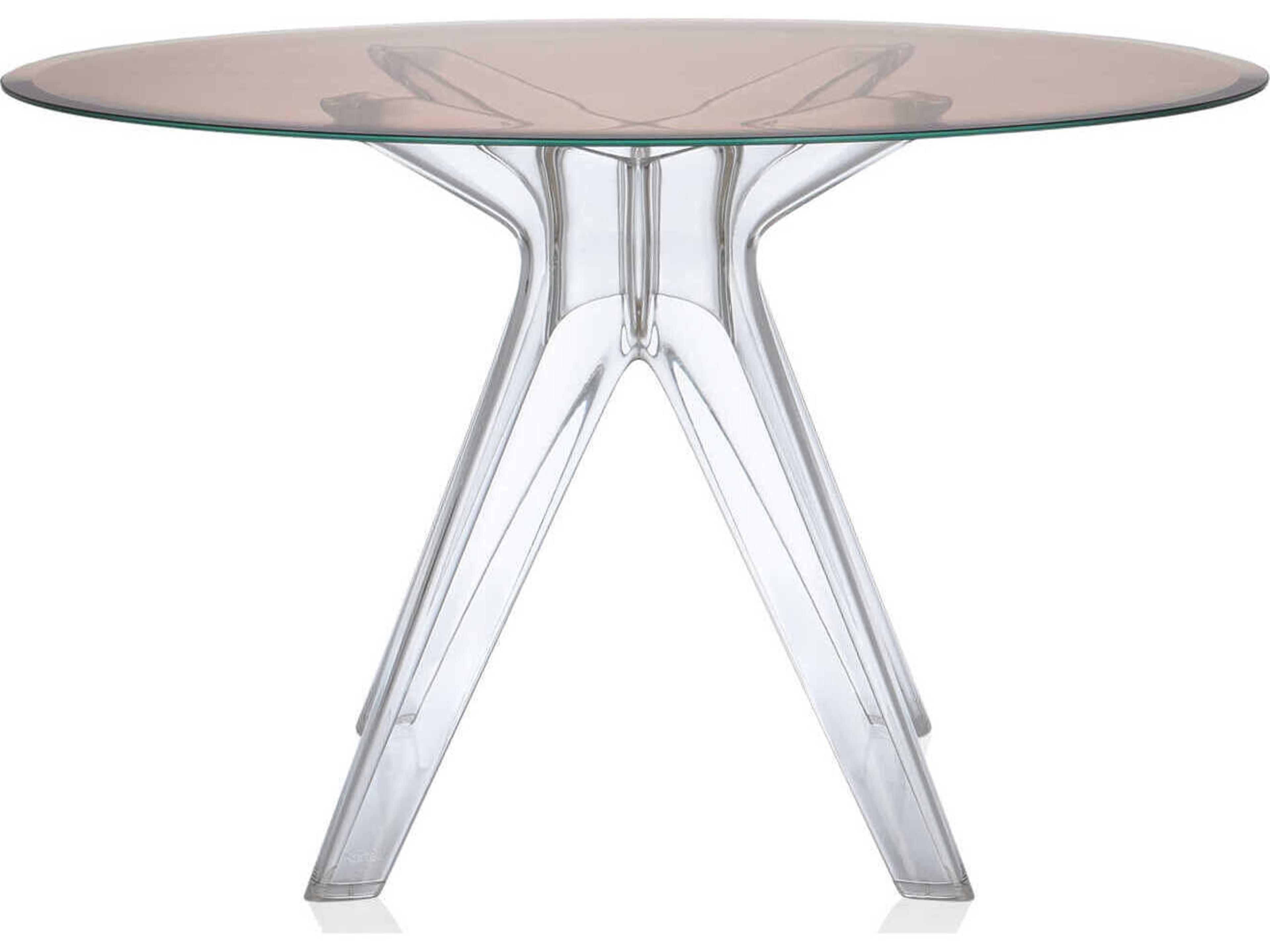 Kartell Sir Gio Round Plastic Pink Transparent Dining Table