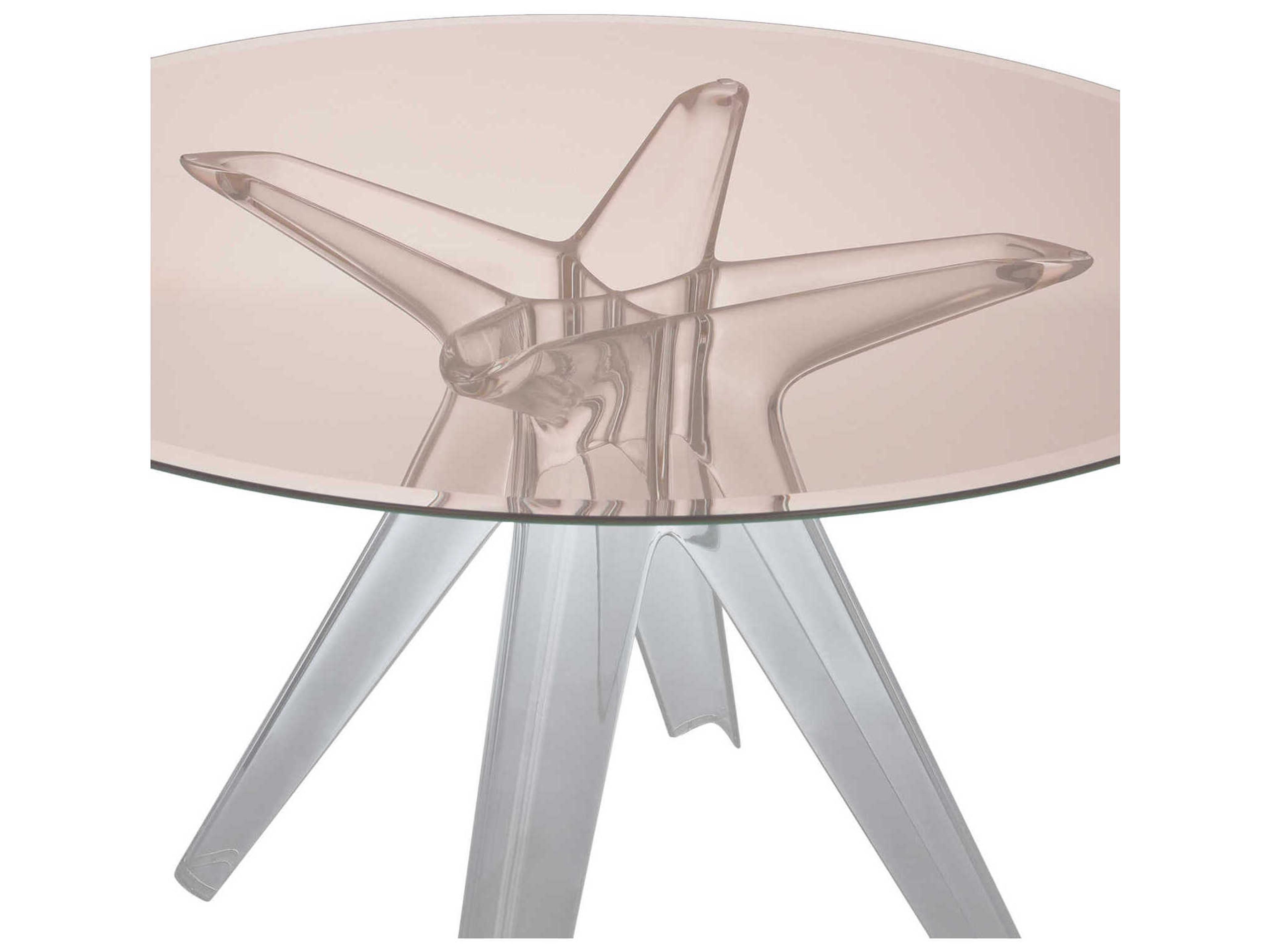 Kartell Sir Gio Round Plastic Pink Transparent Dining Table